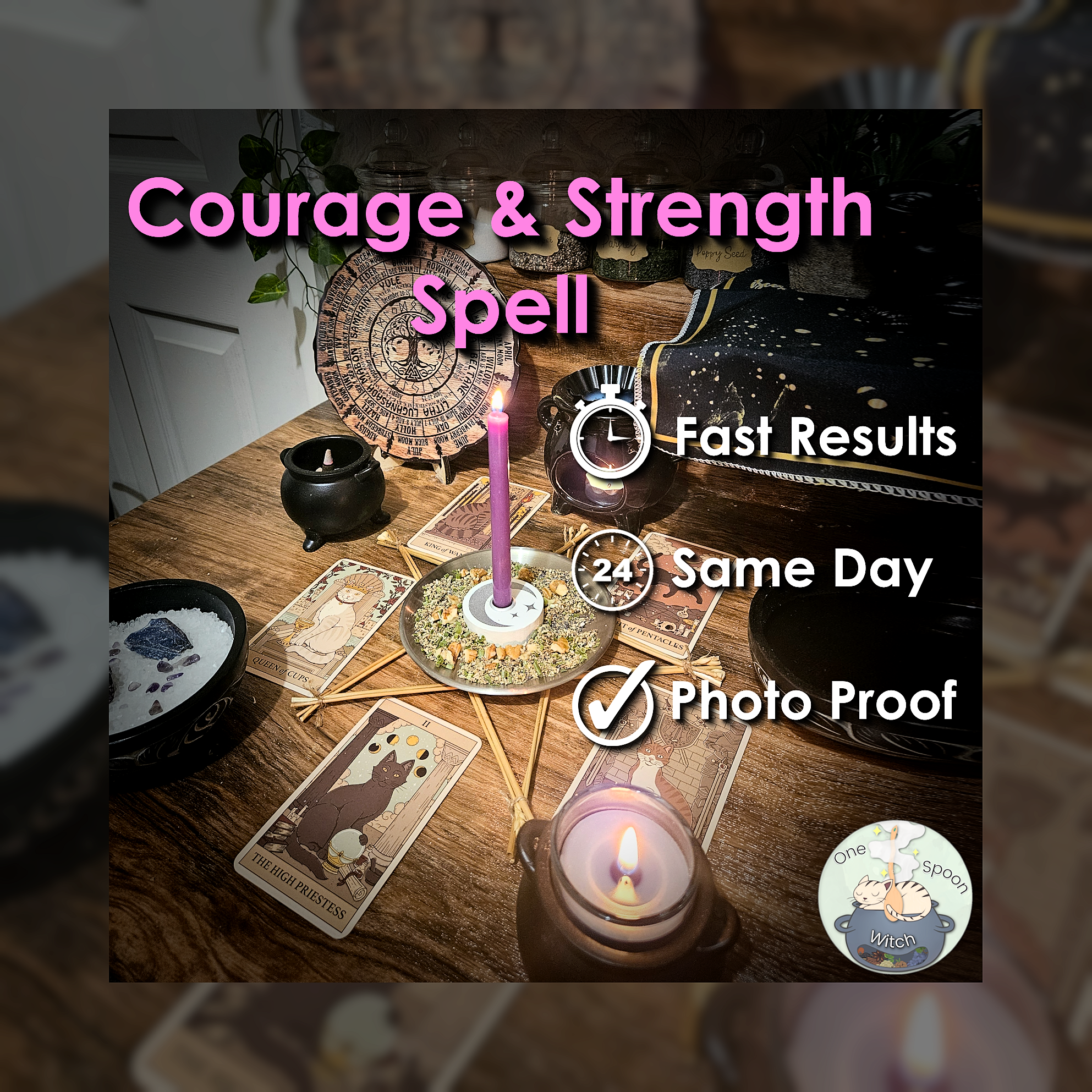 Courage and Strength Spell - SAME DAY Casting for Wisdom, Focus, Motivation, Clarity, & Emotional Courage 📖