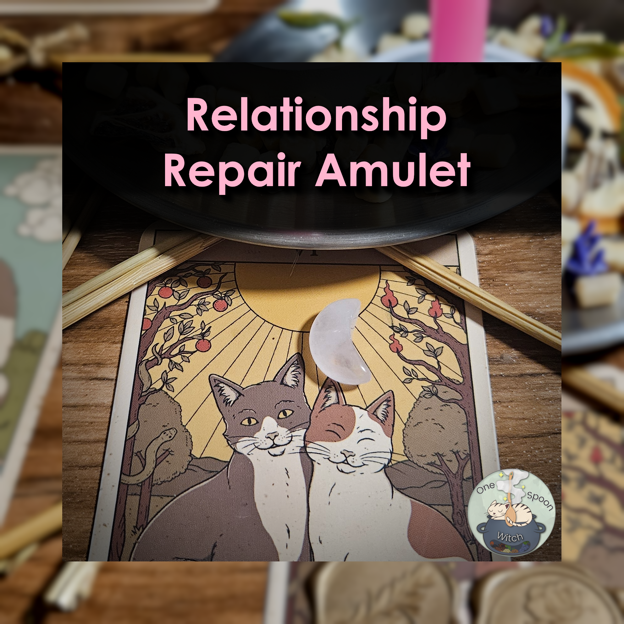 Ritually Bound Relationship Repair Amulet - Magnet for Loyalty, Communication, Forgiveness, Trust (Tiny Rose Quartz Moon Crystal Vessel) 🌷