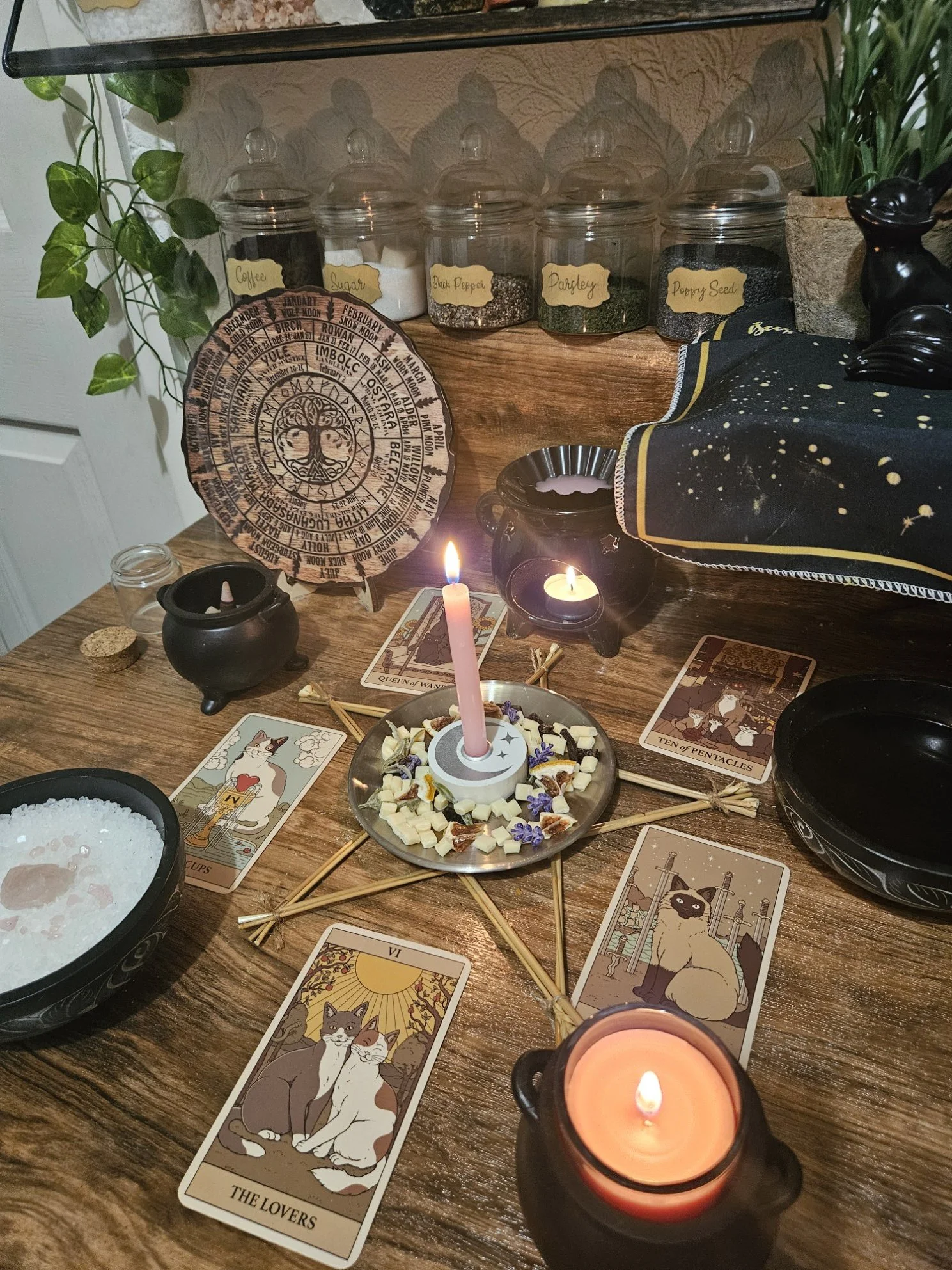A detailed photo of the ritual setup and spell casting in progress for the Second Chance trust and relationship spell.