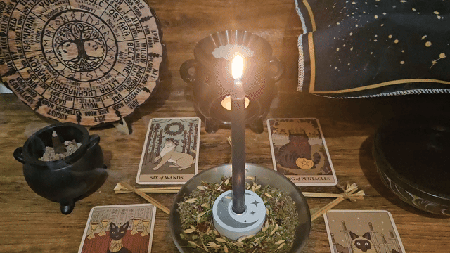 A close-up video showing the same-day ritual and spell casting in progress for the Career and Job Spell.