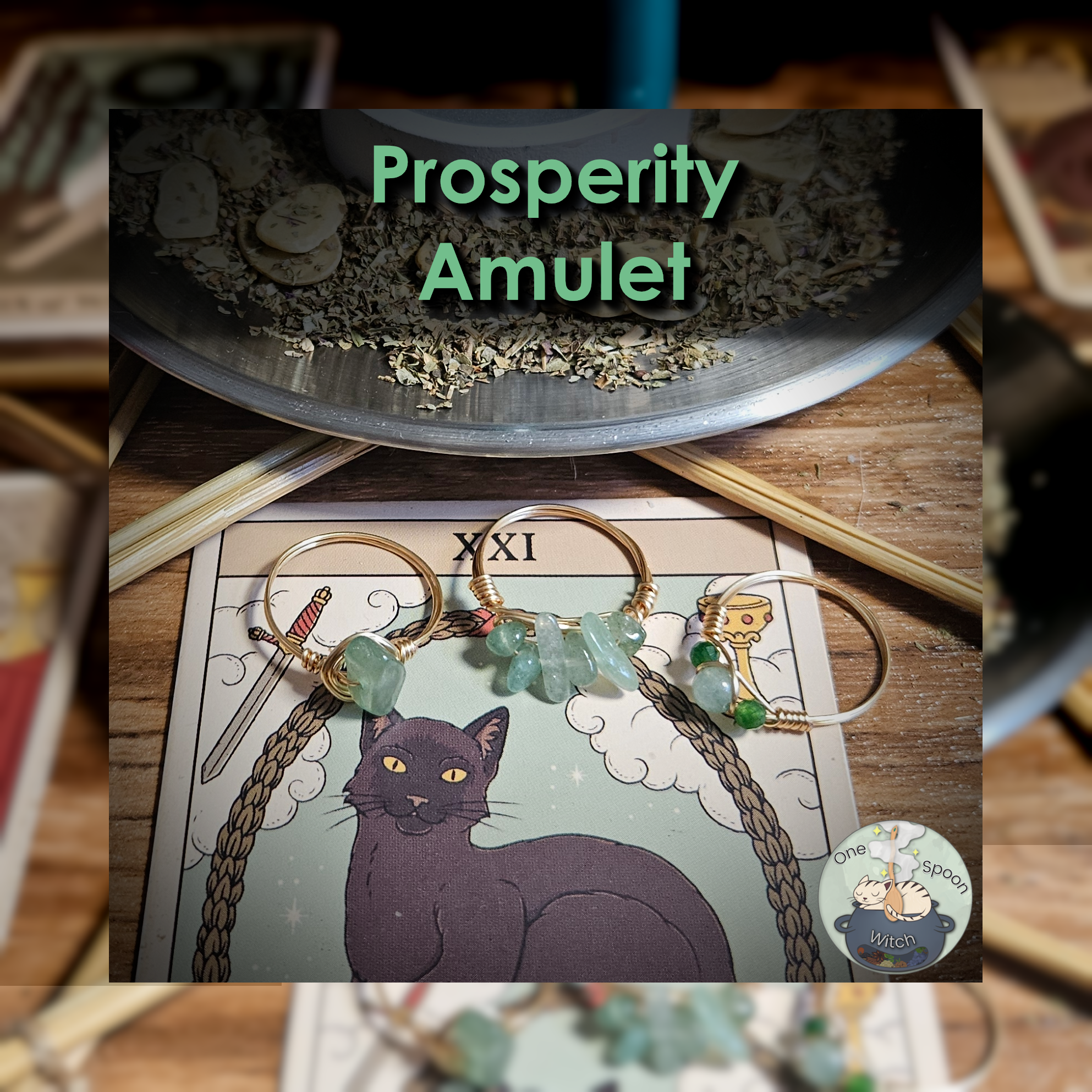 Ritually Bound Prosperity Amulet - Magnet for Financial Abundance, Success, Wealth, Opportunity, Fortune (Aventurine Ring Vessel) 💫