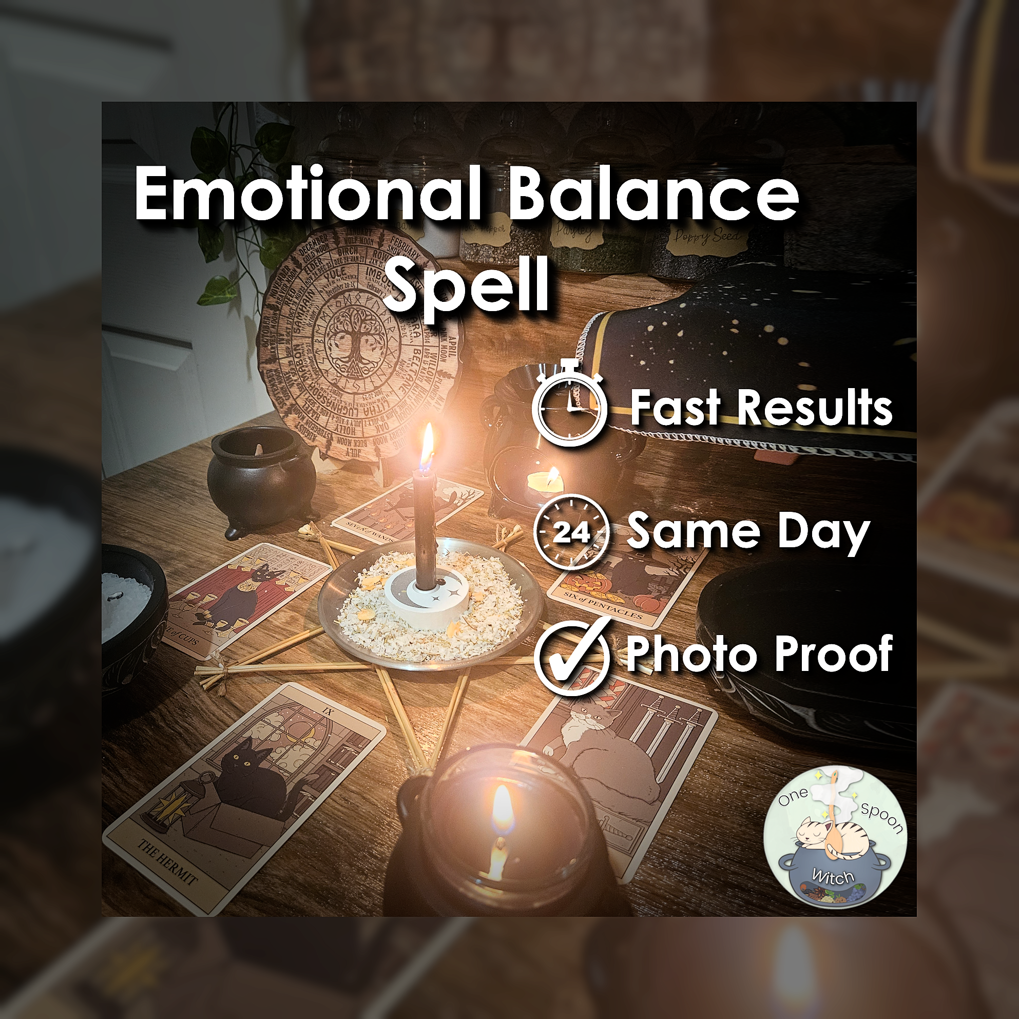 Emotional Balance Spell - SAME DAY Casting for Cleansing, Safety, Grounding, Shielding, & Stability 💡