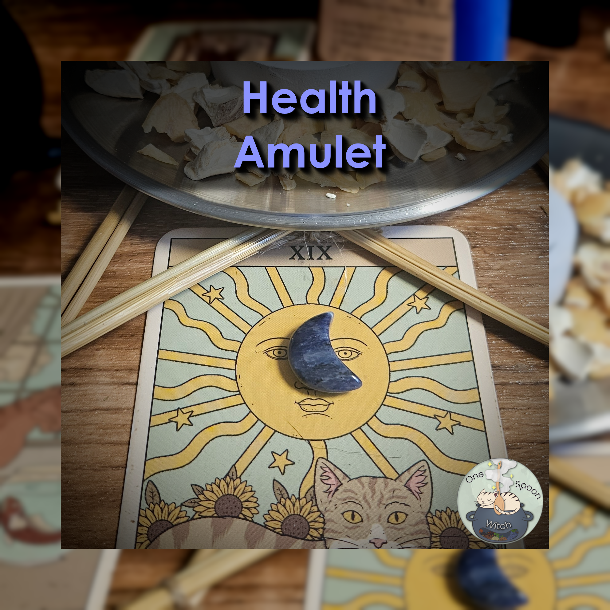 Ritually Bound Healing & Health Amulet - Magnet for Cleansing, Peace, Energy, Protection, Balance (Lapis Tiny Moon Crystal Vessel) 💫