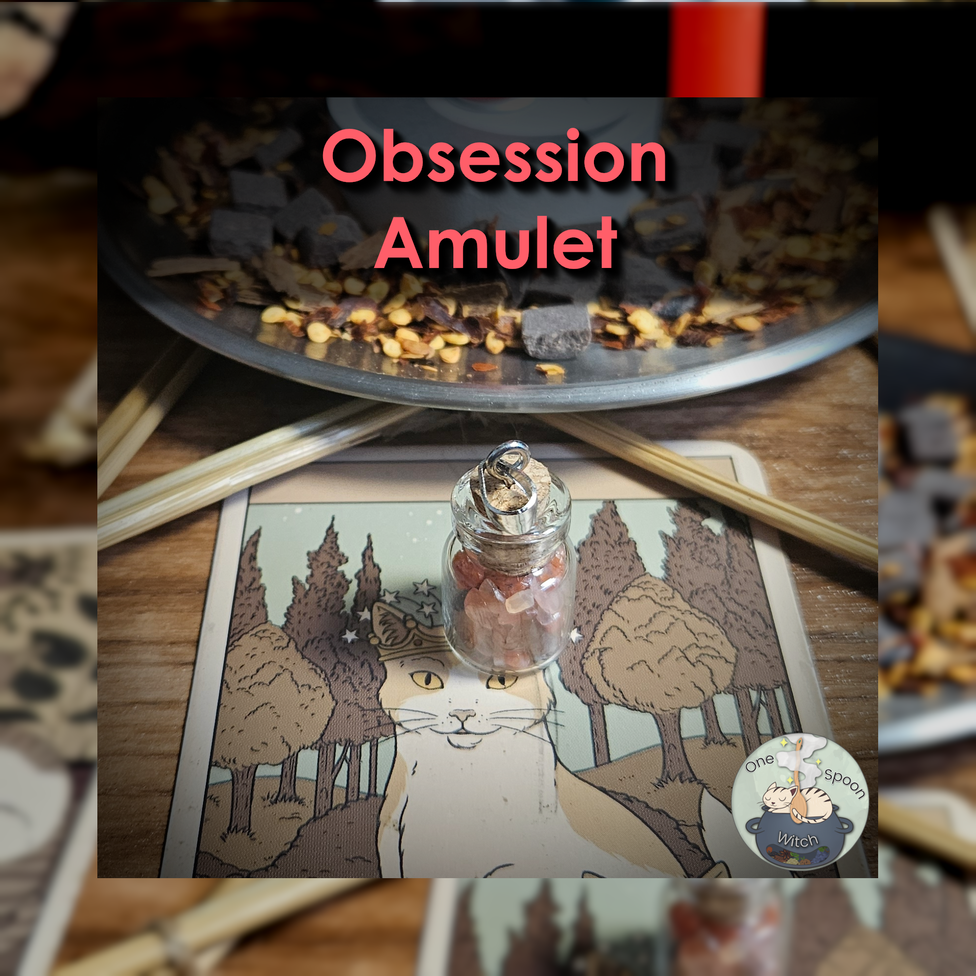 Ritually Bound Obsession Amulet - Magnet for Attraction, Sensuality, Connection, Chemistry (Tiny Red Agate Crystal Jar Charm Vessel) 💞
