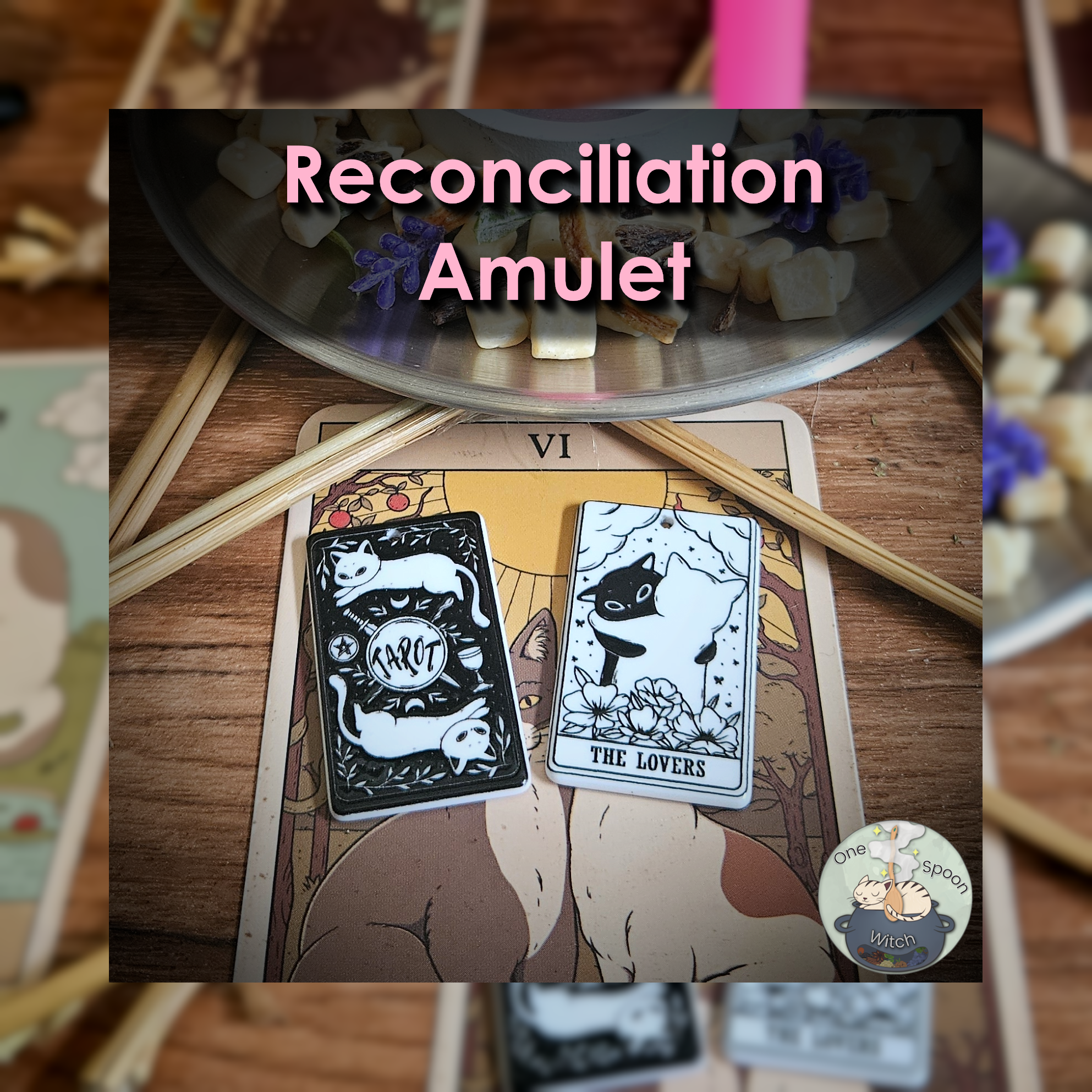 Ritually Bound Reconciliation Amulet - Magnet for Trust, Communication, Connection, Loyalty, Friendship (Cat Tarot Charm Vessel) 🩷
