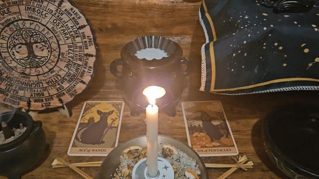 A close-up video showing the same-day ritual and spell casting in progress for the New Beginnings and Rebirth Spell.