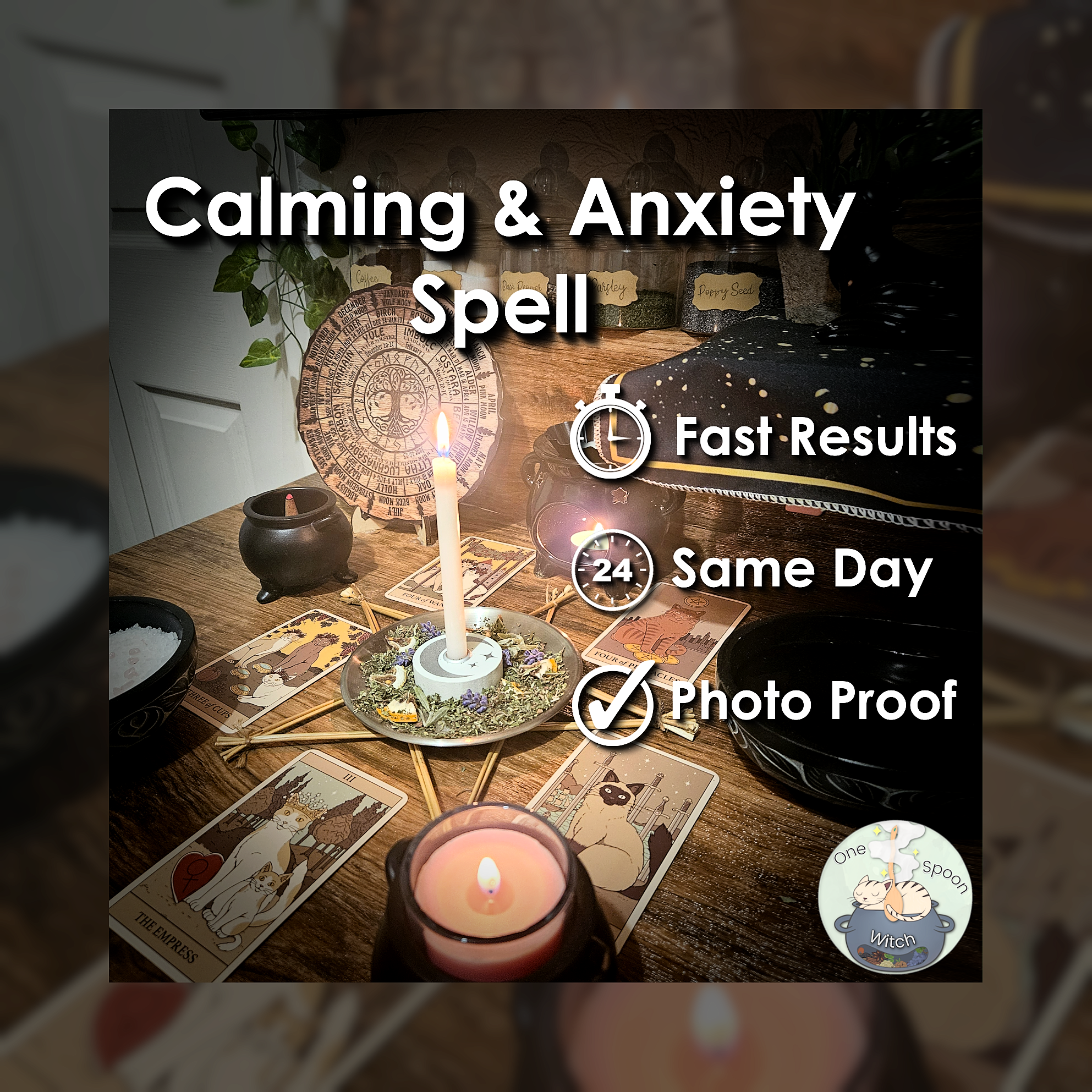 Calming & Anxiety Spell - SAME DAY Casting for Emotional Healing, Happiness, Balance, Relaxation, and Peace 🌷