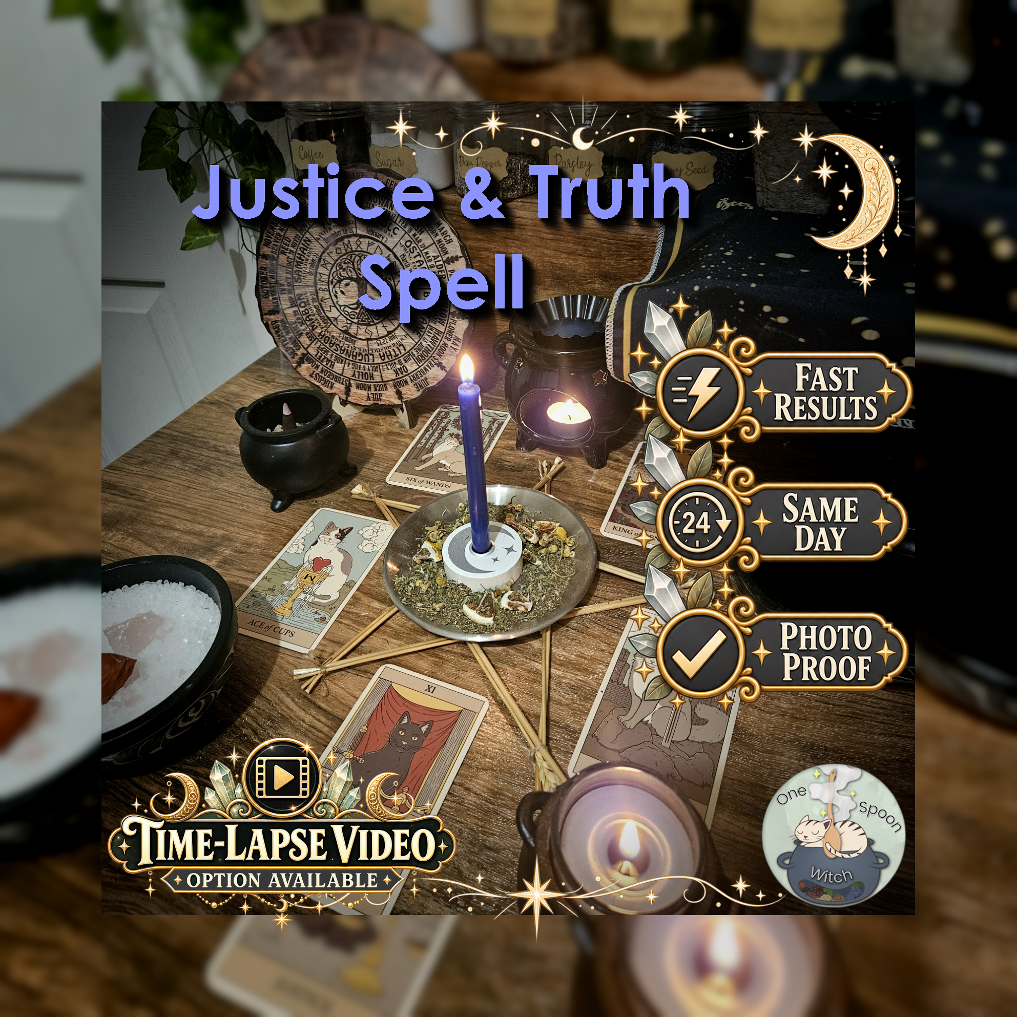 Justice and Truth Spell - SAME DAY Casting for Clarity, Faith, Protection, Victory, & Defence