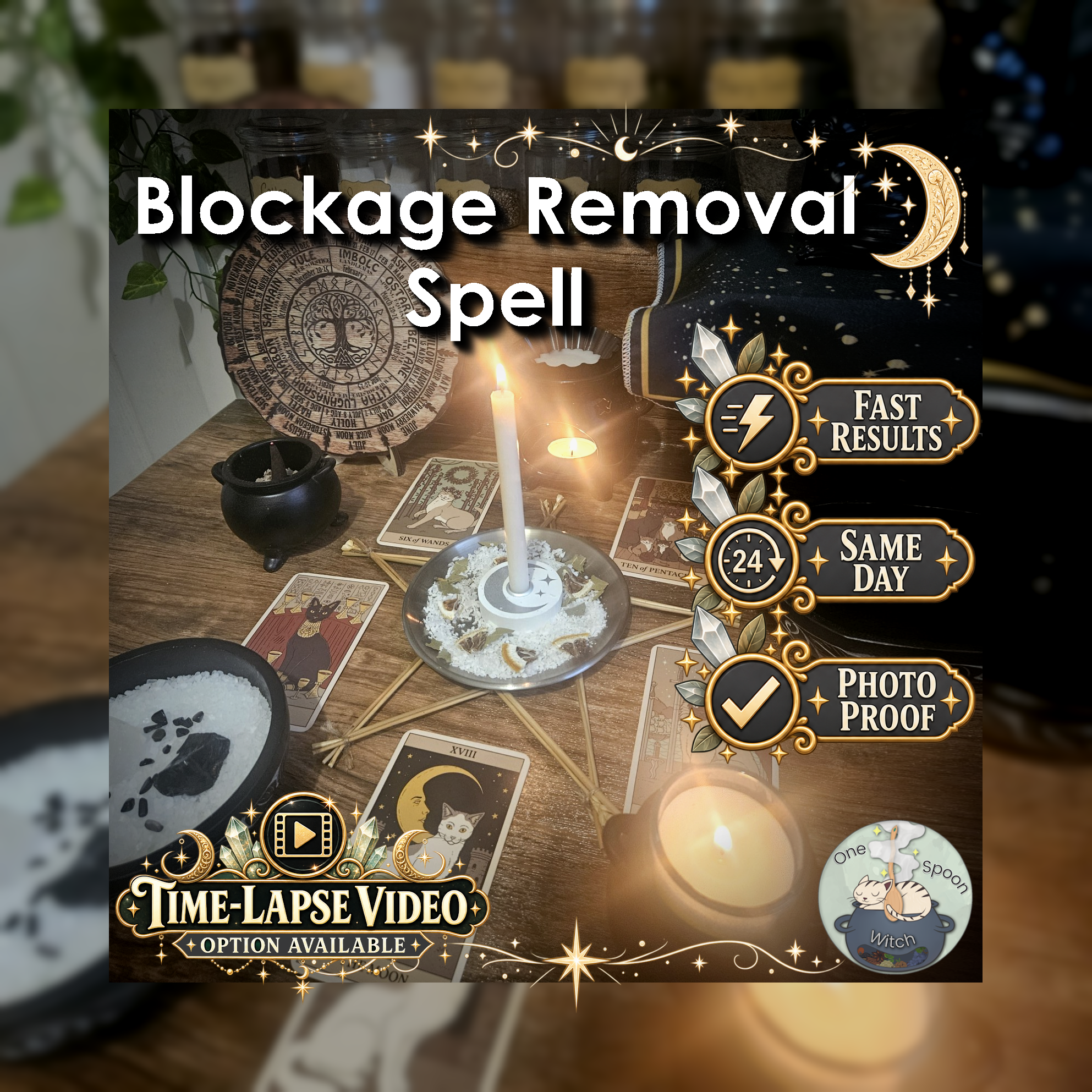 Remove Blocks Spell - SAME DAY Casting for Protection, Safety, Balance, Shielding, & Stability