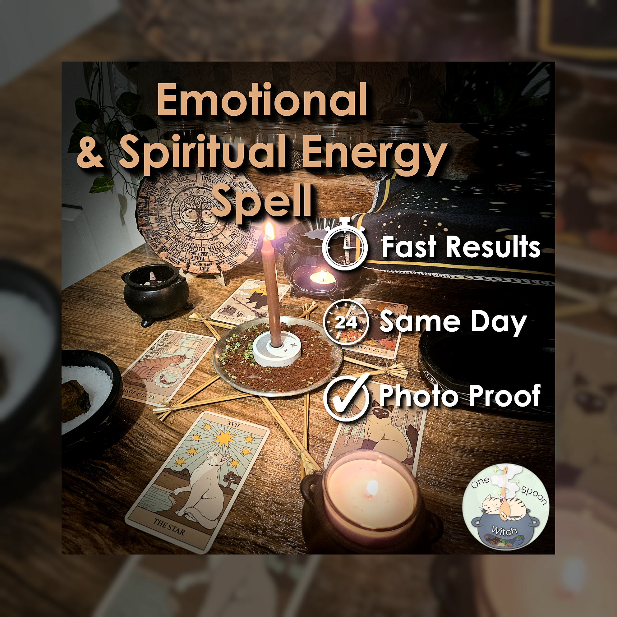 Emotional and Spiritual Energy Spell - SAME DAY Casting for Balance, Peace, Cleansing, Shielding, & Grounding 🪷