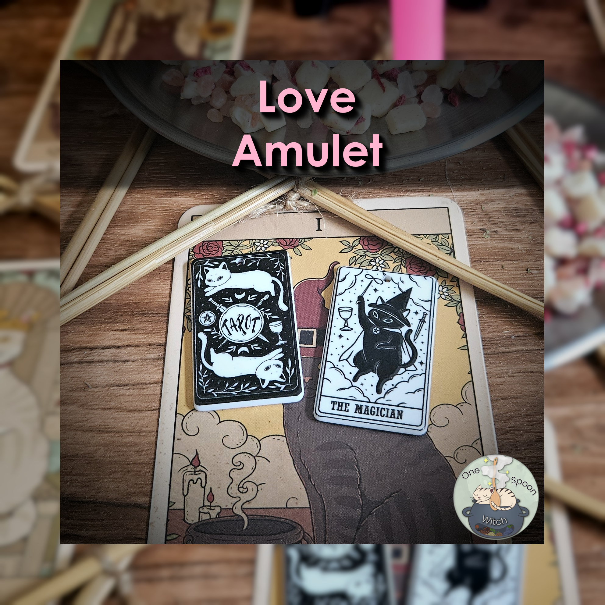 Ritually Bound Love Amulet - Magnet for Beauty, Empowerment, Attraction, Confidence, & Radiance (Cat Tarot Charm Vessel) 🌷