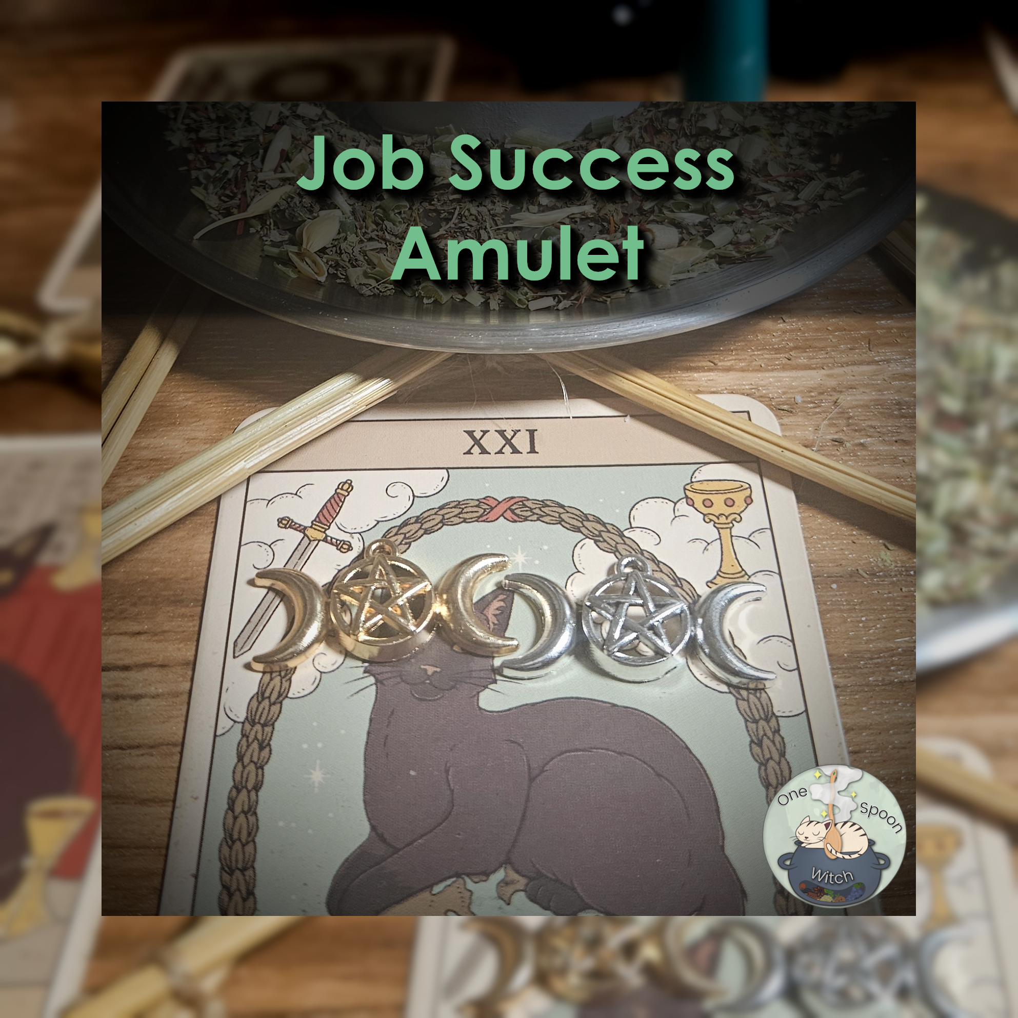 Ritually Bound Job Success Amulet - Magnet for Financial Success, Wealth, Prosperity, Opportunity, Fortune (Triple Moon Goddess Charm Vessel) 💫
