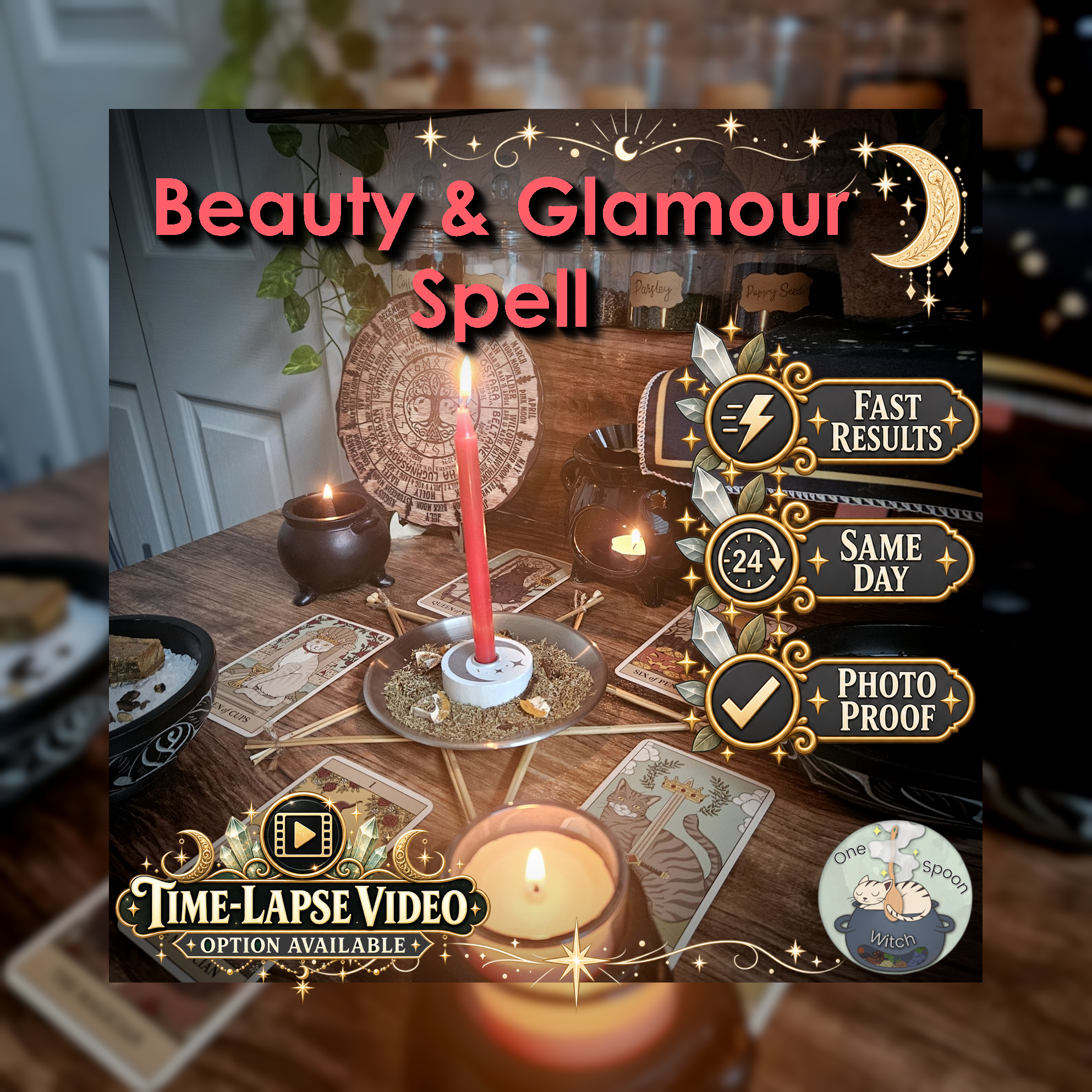 Beauty and Glamour Spell - SAME DAY Casting for Radiance, Confidence, Allure, Admiration, & Empowerment