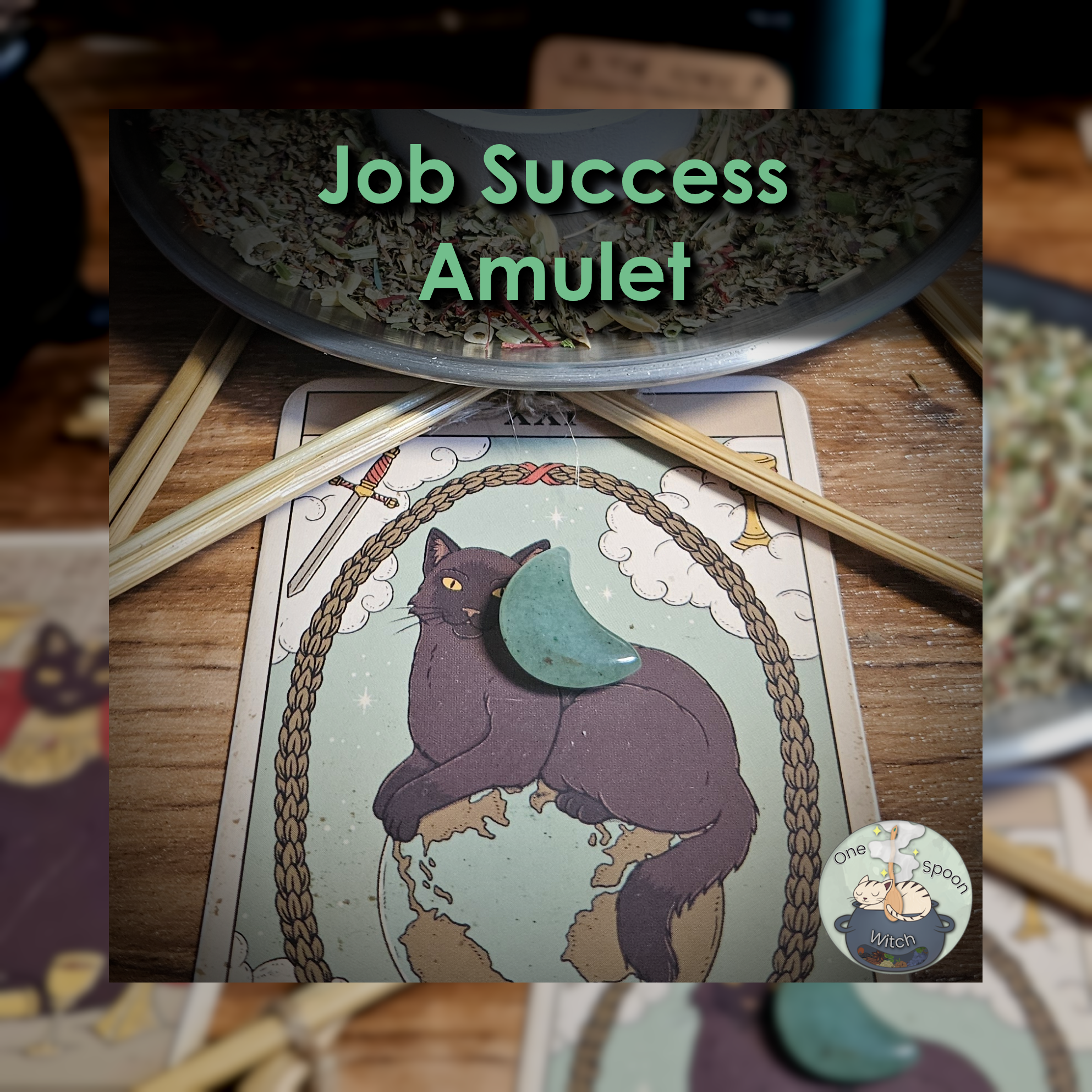 Ritually Bound Job Success Amulet - Magnet for Financial Success, Wealth, Prosperity, Opportunity, Fortune (Aventurine Tiny Moon Crystal Vessel) 💫