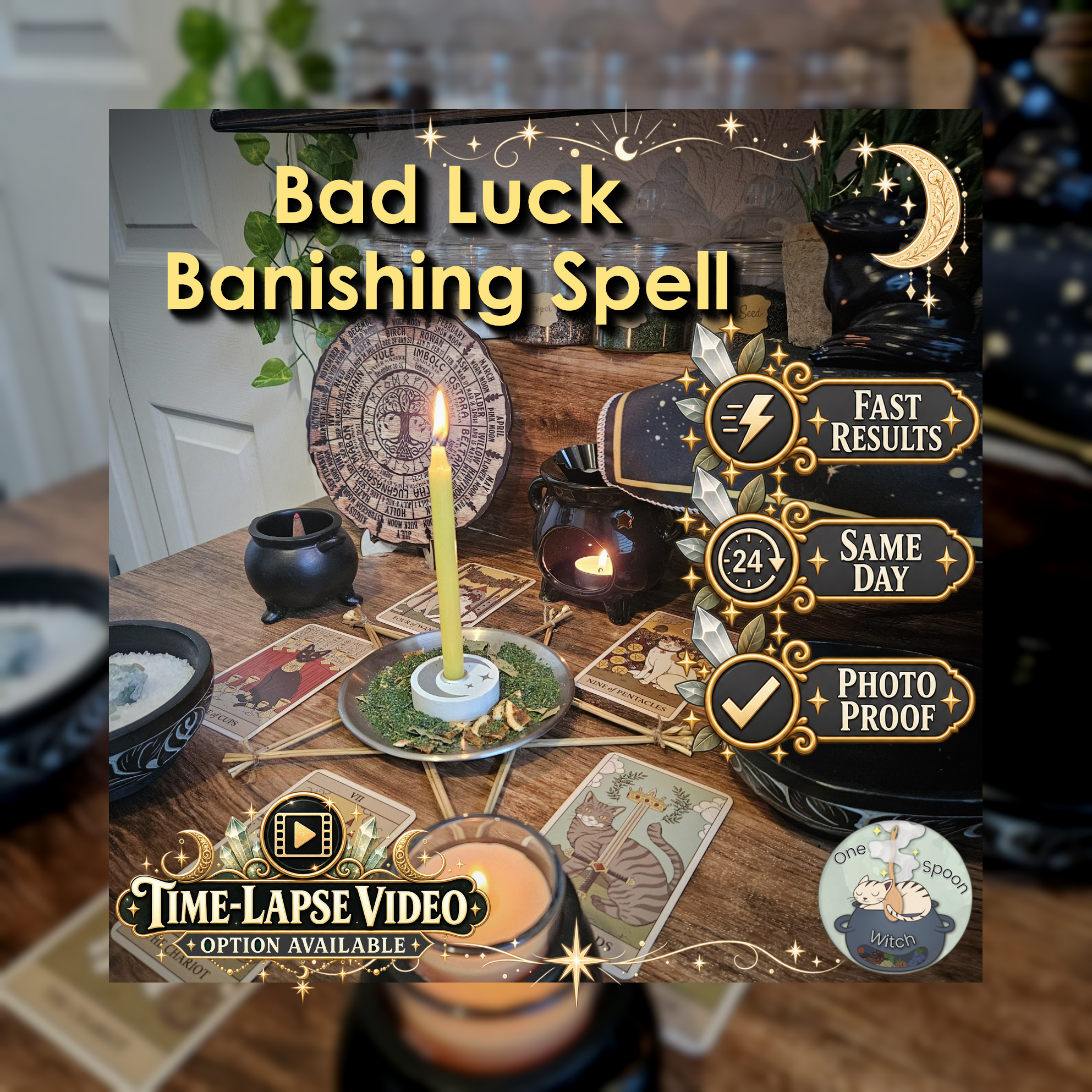 Bad Luck Banishing Spell - SAME DAY Casting for Prosperity, Money, Wealth, Opportunity, & Fortune