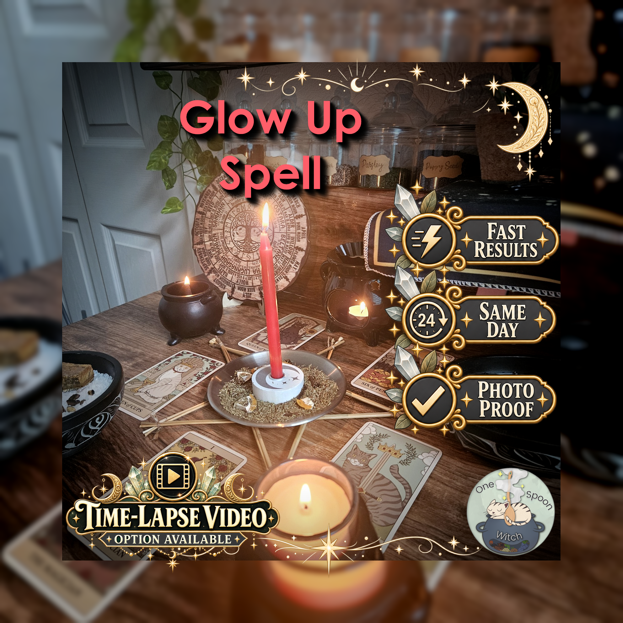 Glow Up and Glamour Spell - SAME DAY Casting for Radiance, Confidence, Allure, Admiration, & Empowerment