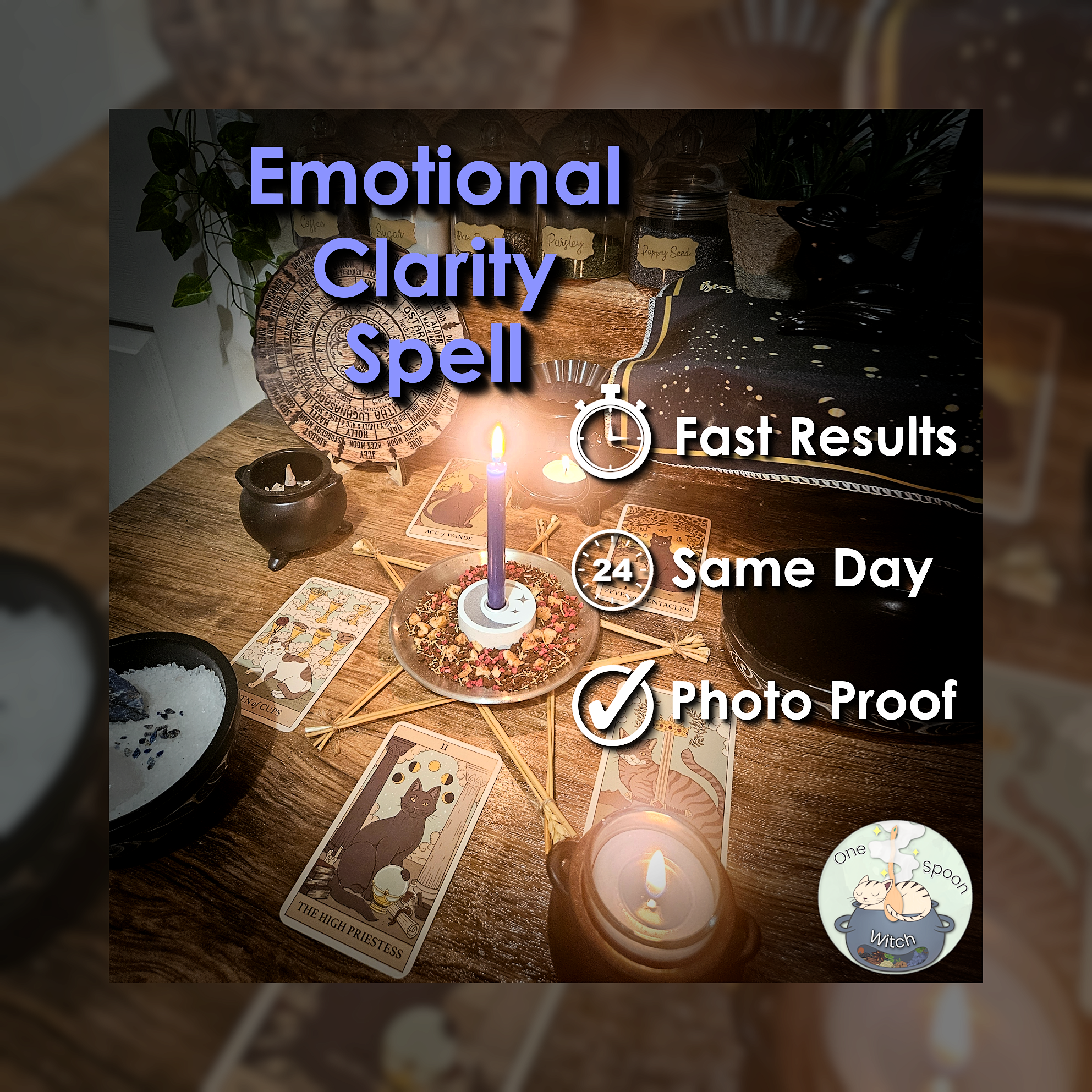 Emotional Clarity Spell - SAME DAY Casting for Motivation, Focus, Grounding, Creativity, & Balance 🔎