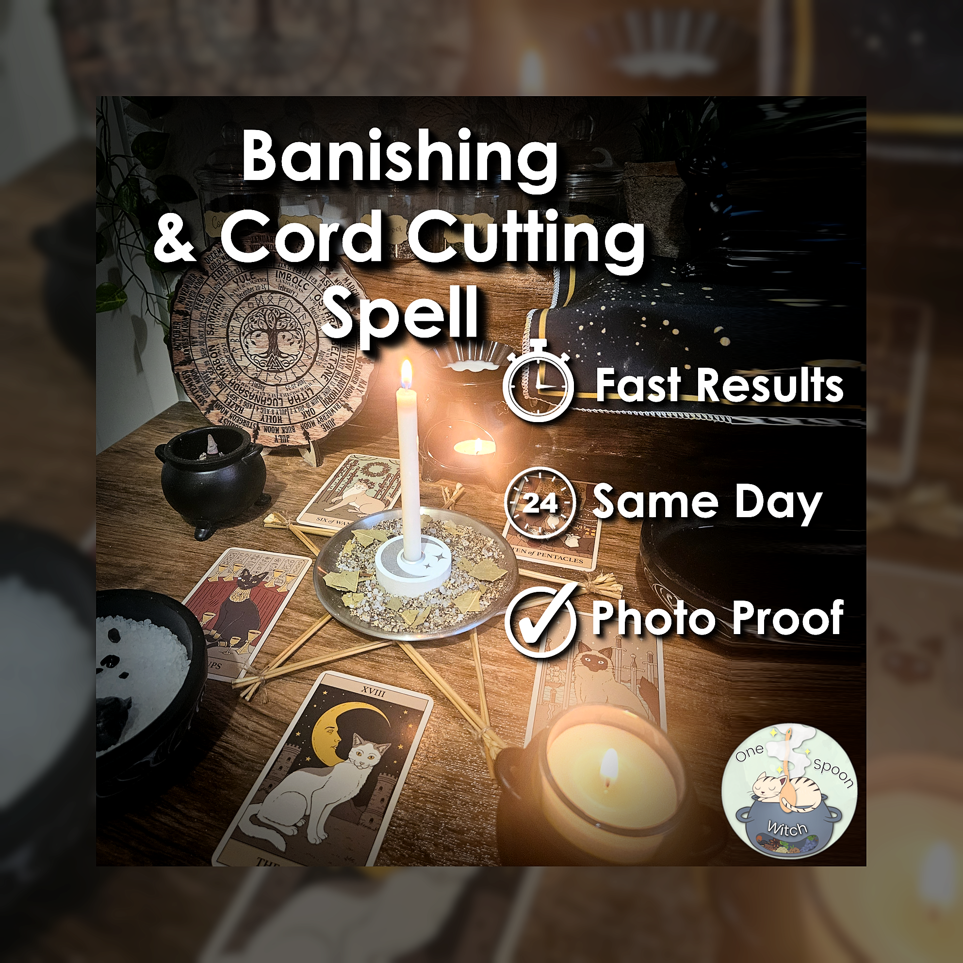 Banishing and Cord Cutting Spell - SAME DAY Casting for Purification, Safety, Cleansing, Protection, & Shielding 💫