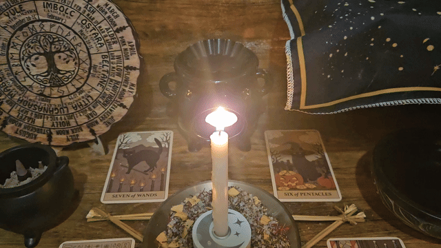 A close-up video showing the same-day ritual and spell casting in progress for the Protection and Grounding Spell.