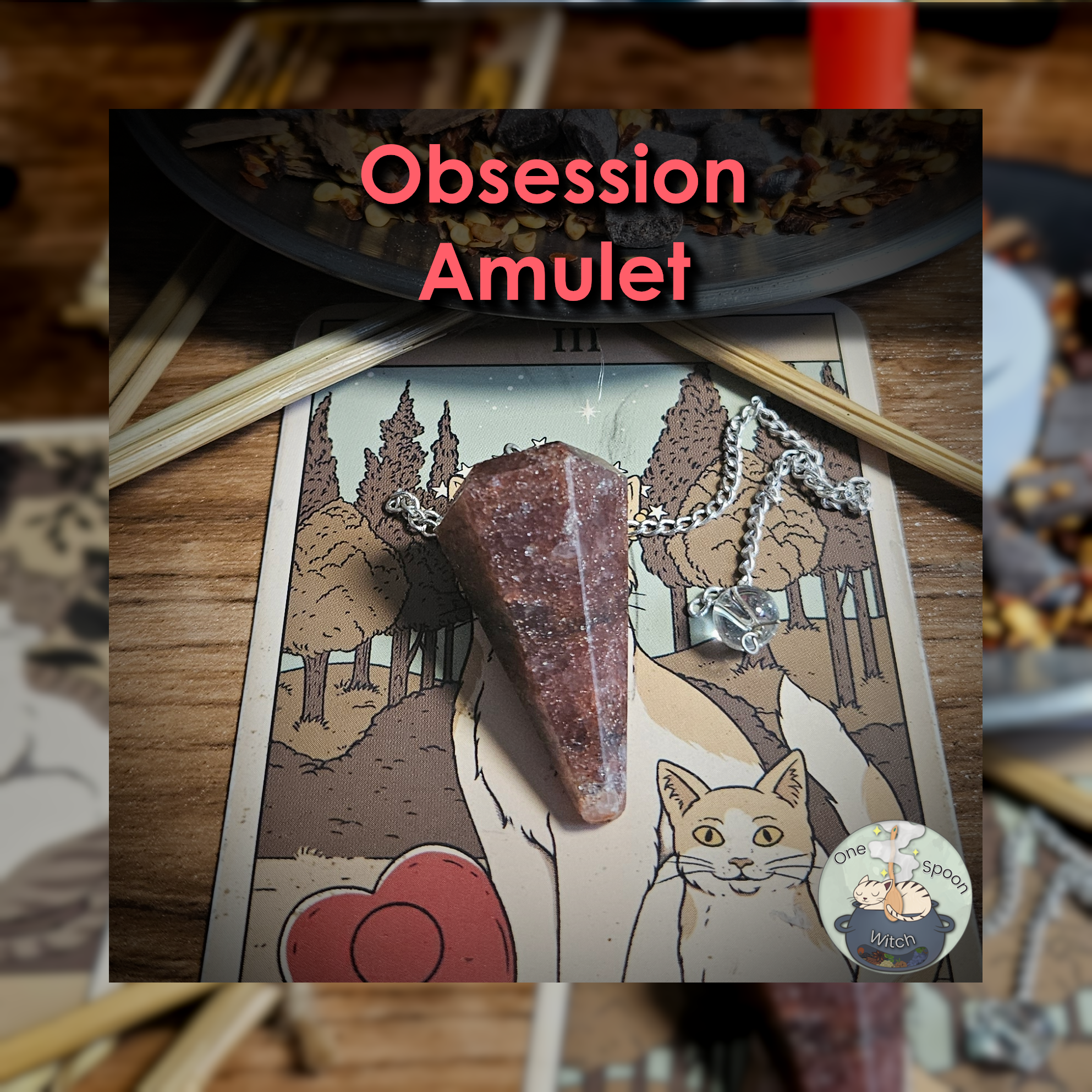 Ritually Bound Obsession Amulet - Magnet for Attraction, Sensuality, Connection, Chemistry (Red Agate Pendulum Vessel) 💞