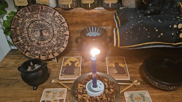 A close-up video showing the same-day ritual and spell casting in progress for the Emotional Clarity Spell.