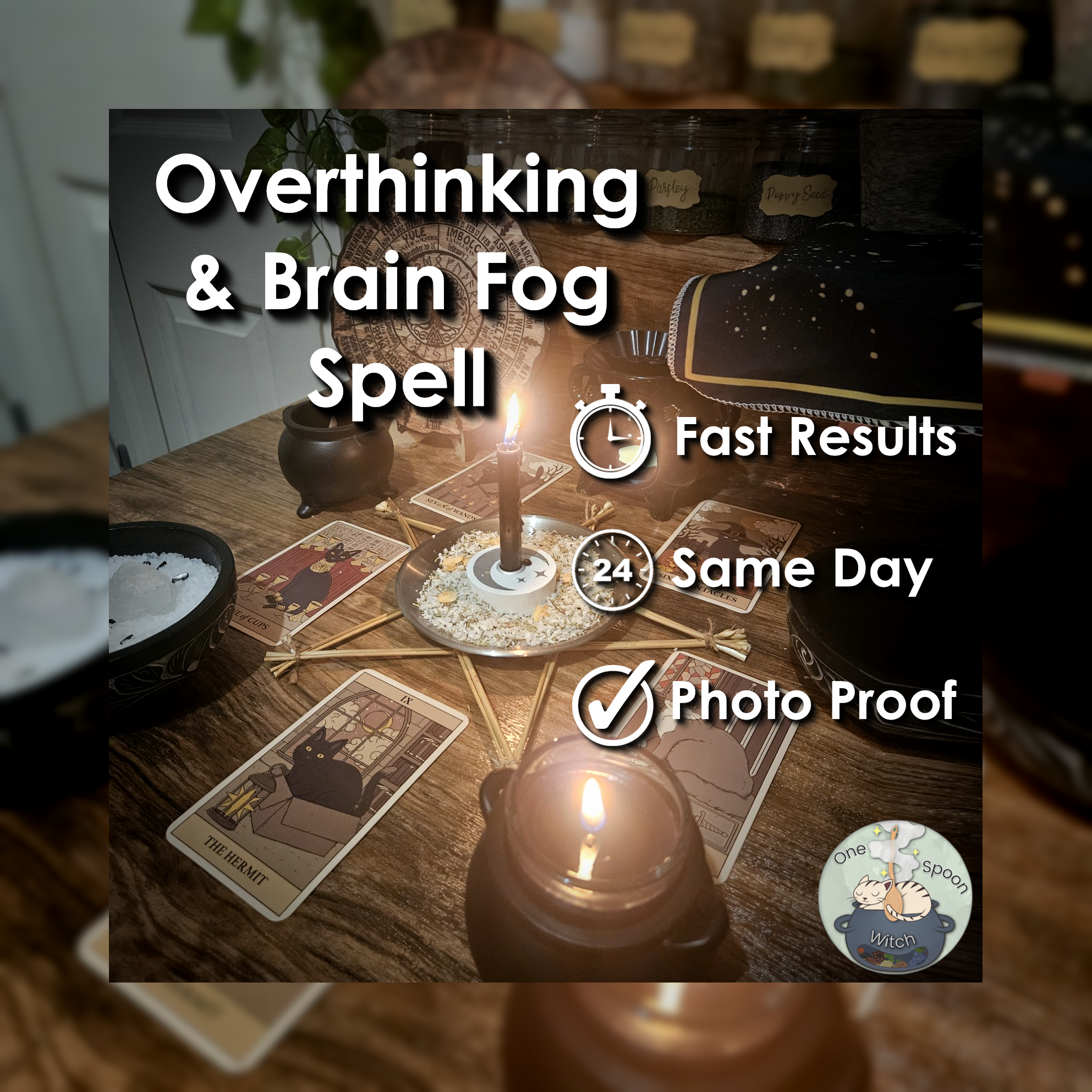 Stop Overthinking & Brain Fog Spell - SAME DAY Casting for Mental Clarity, Empath Energy Protection, Cleansing 💡