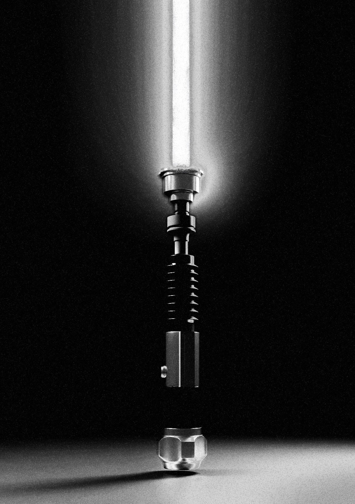 A lightsaber made in Blender.