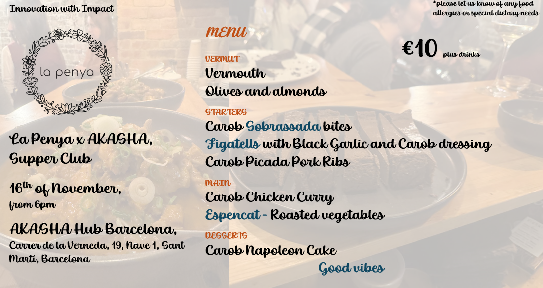 Tast de Productes de Garrofa - La Penya Supper Club a Barcelona. 16/03/26