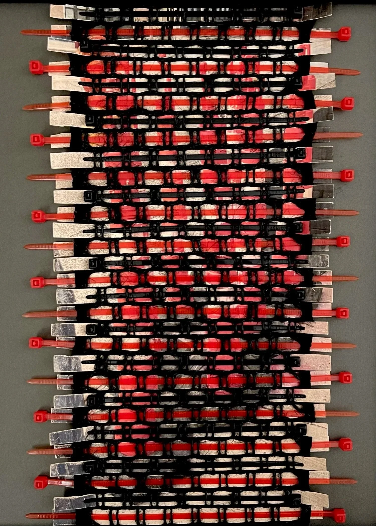 Delineators 8"x10" Paper Weaving with Mesh and Zip Ties