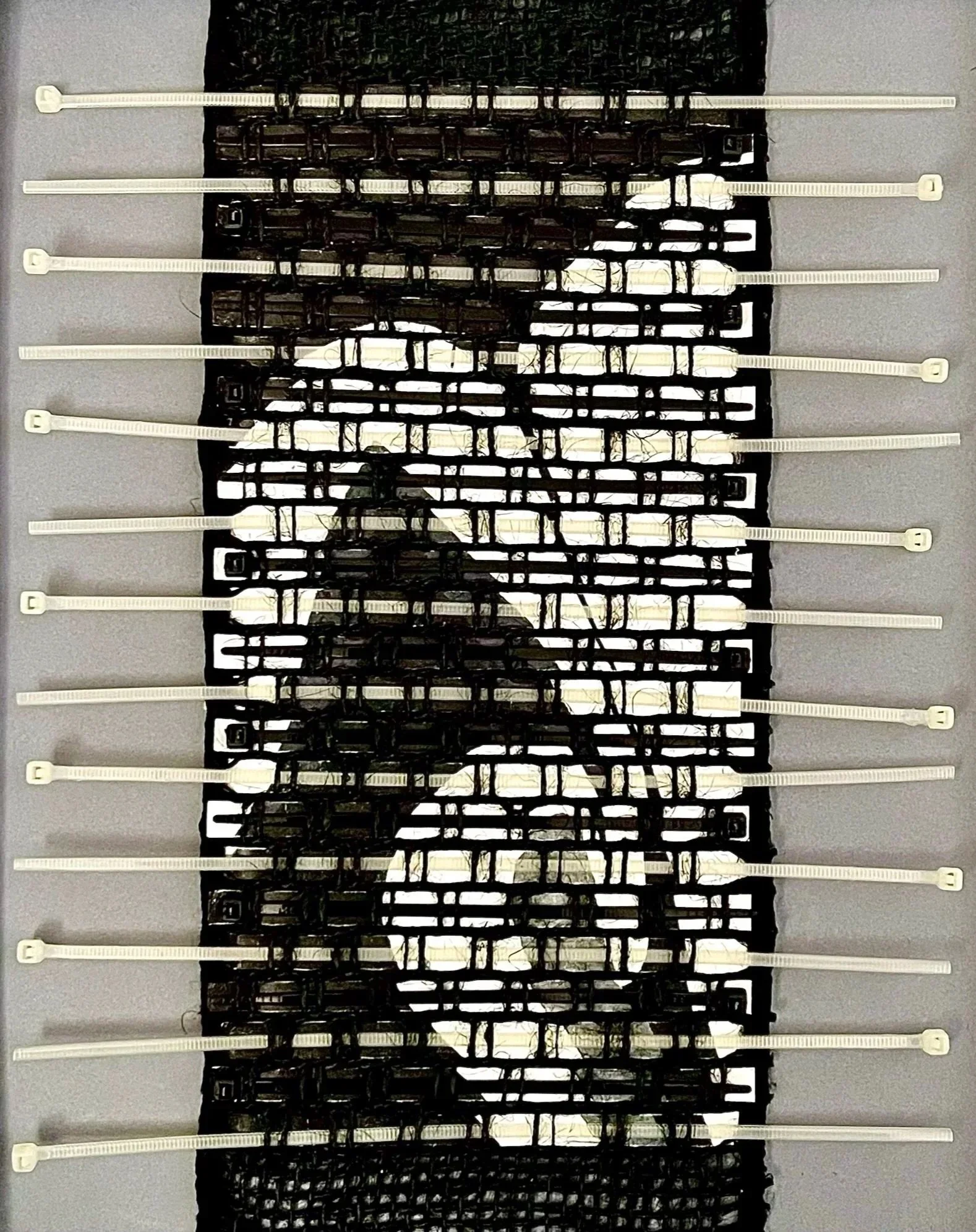 Cold Shoulder 8"x10" Paper Weaving with Mesh and Zip Ties