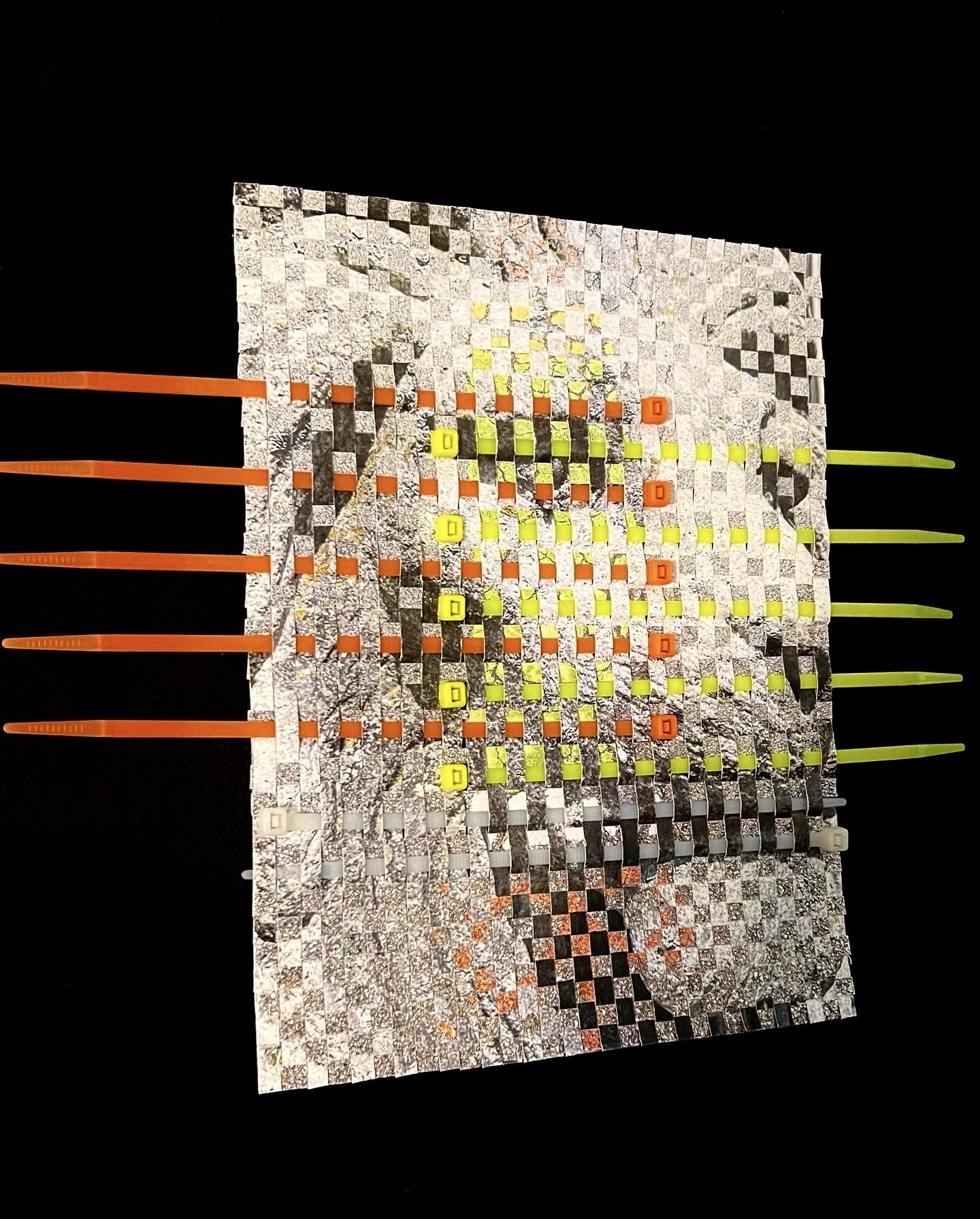 Mother Courage 13"x10" Paper Weaving with Zip Ties