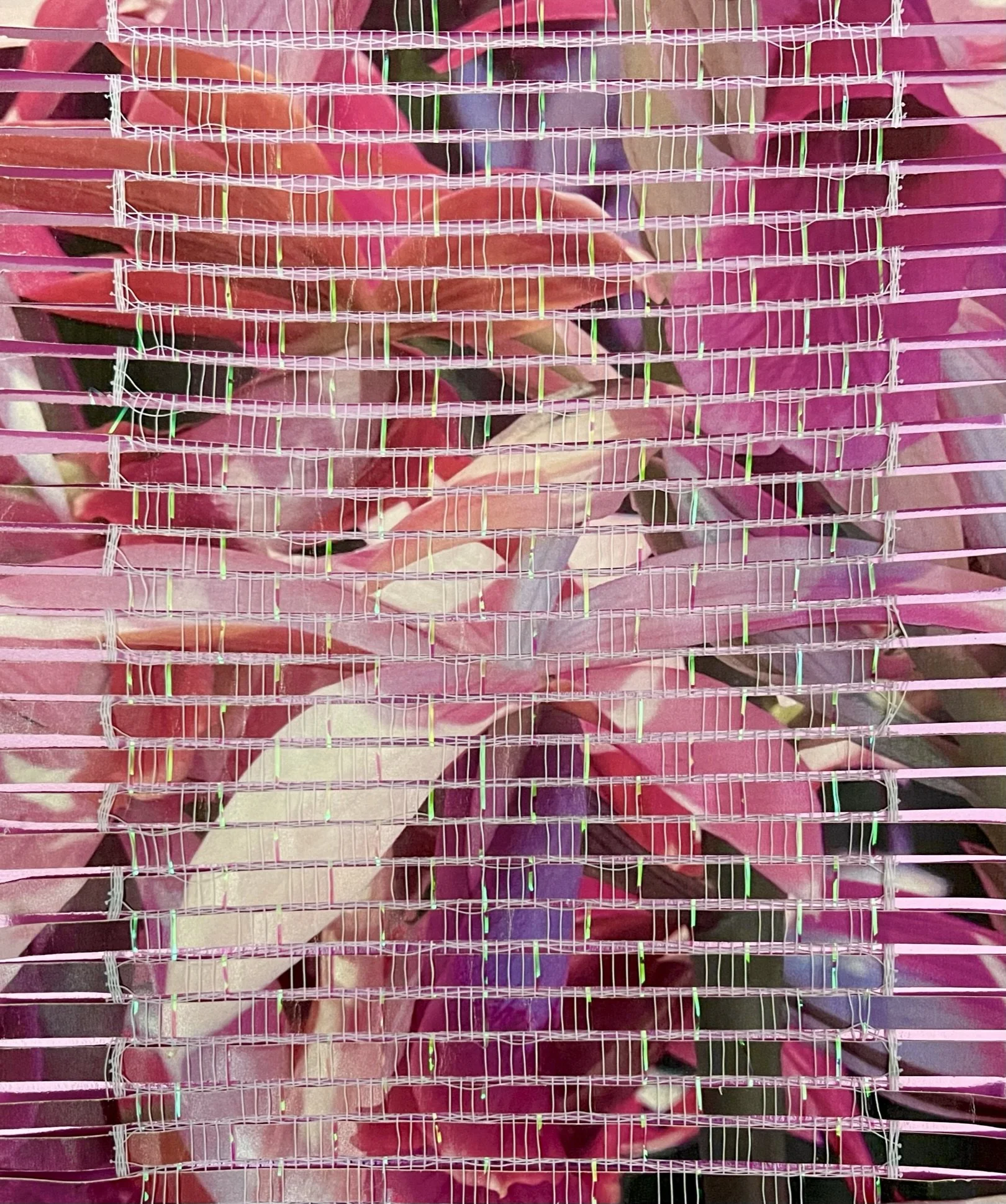 Shimmery 8"x10" Paper Weaving with Mesh