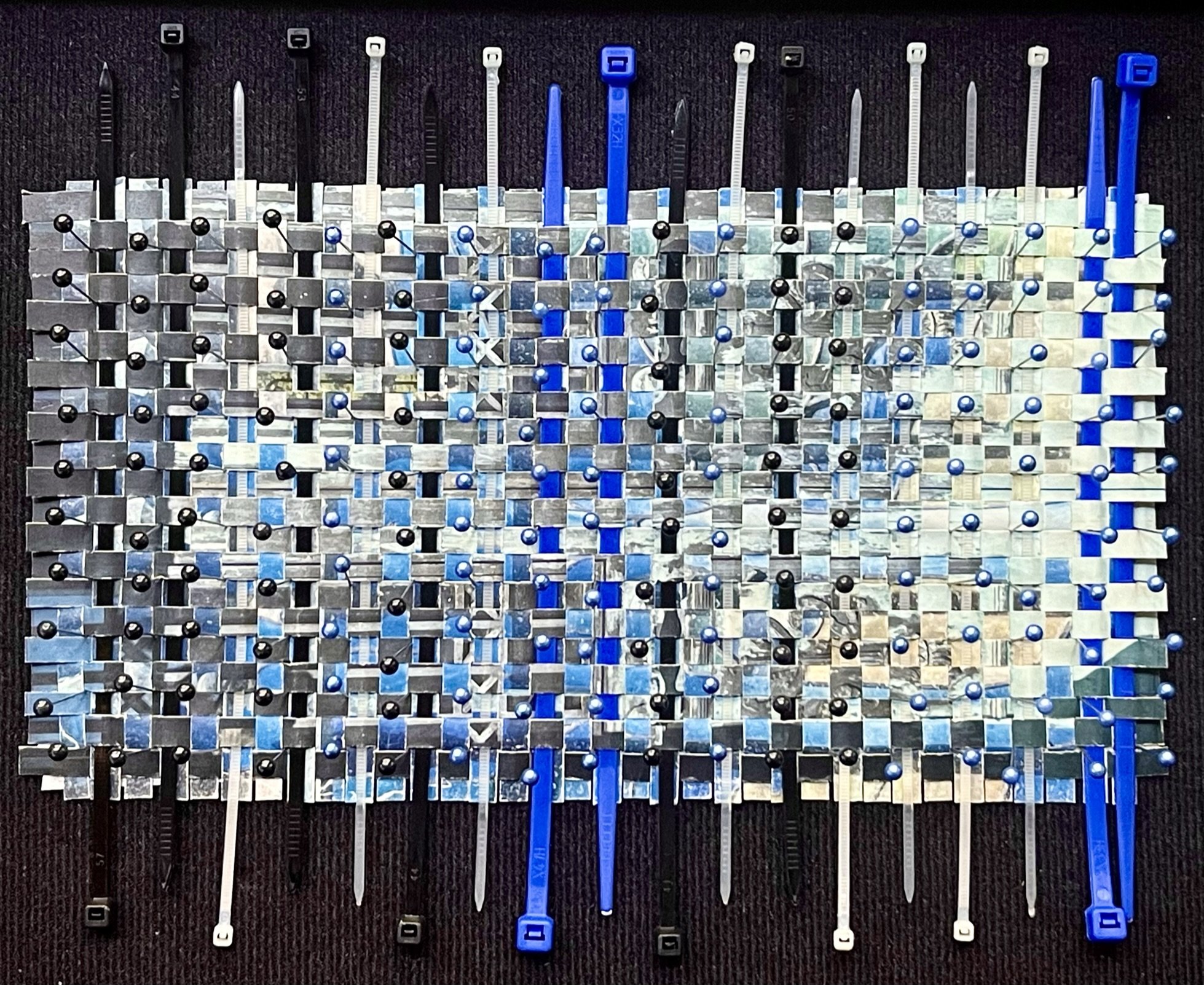 Verdigris & Glass 10.5"x8" Paper Weaving with Pins and Zip Ties