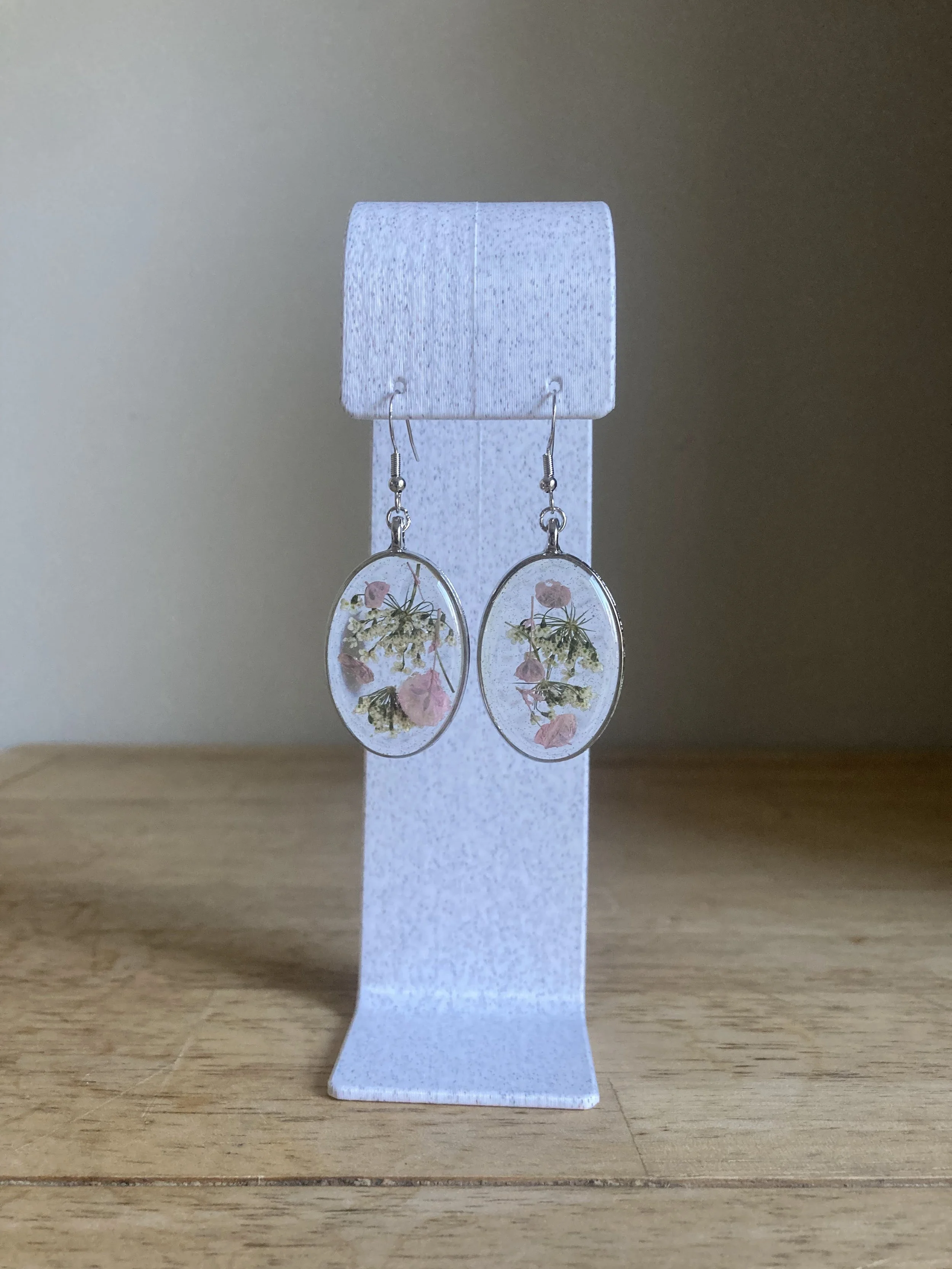 Light Pink and White Floral Oval Drop - Jan 2026