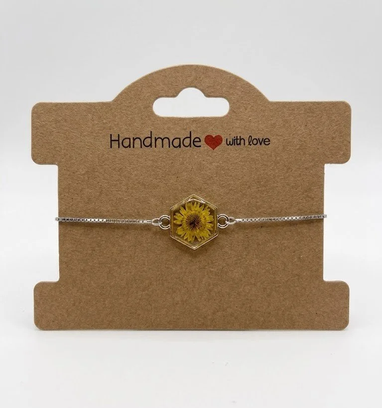 Yellow Floral Slider Chain Bracelet
