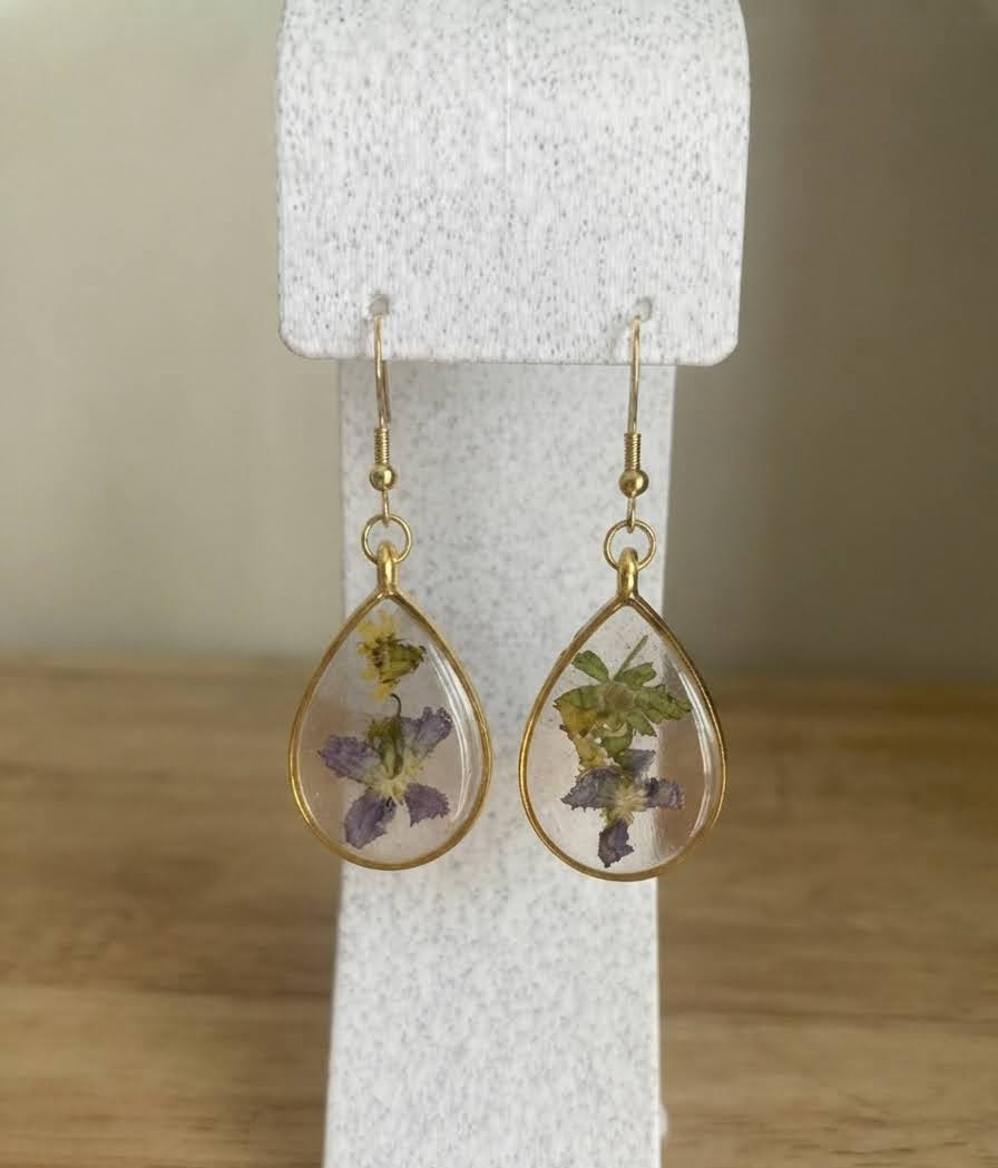 Purple & Greenery Floral Teardrop - July 2026