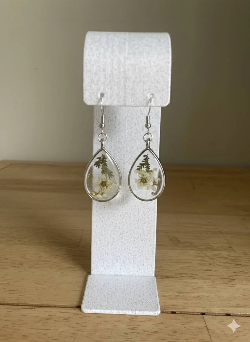 White Floral Teardrop - Dec 2025