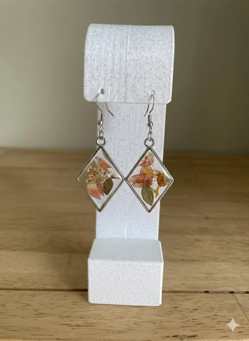 Orange & Red Floral Diamond Drop- Dec 2025