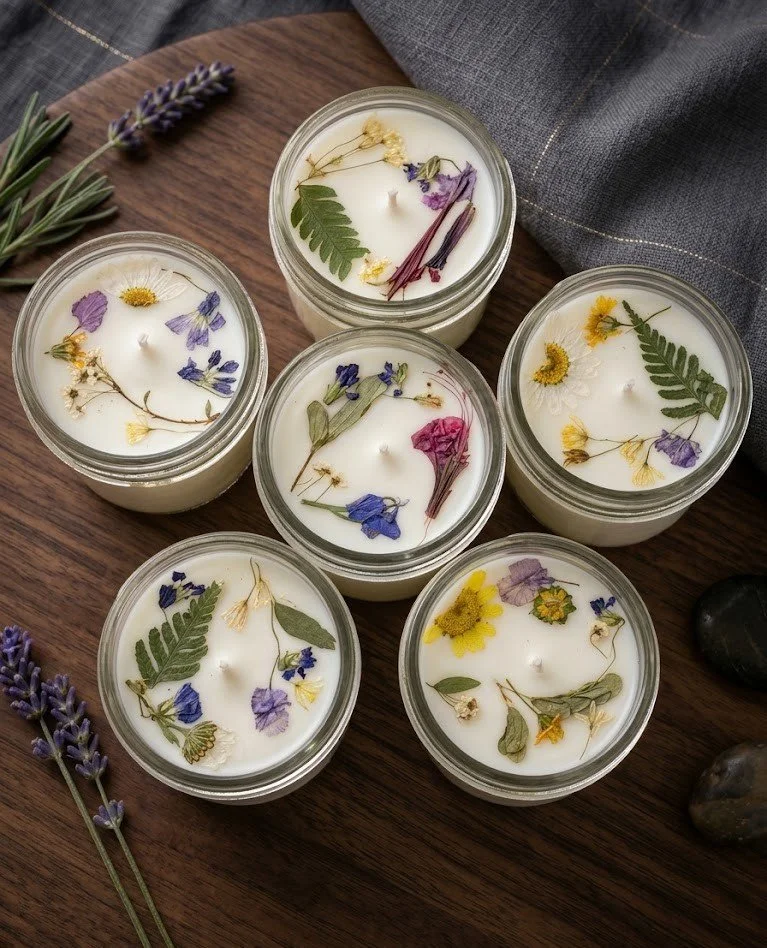 Wild Bloom Dried Flower Soy Candle
