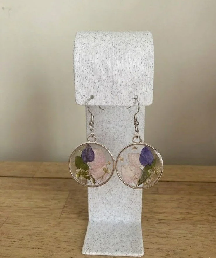 Purple Pink White Floral Circle Drop - Feb 2026