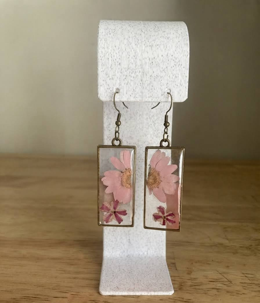Pink Floral Long Rectangle Drop - July 2026
