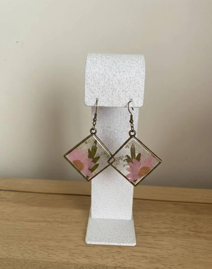 Pink Floral Large Diamond Drop- Feb 2026