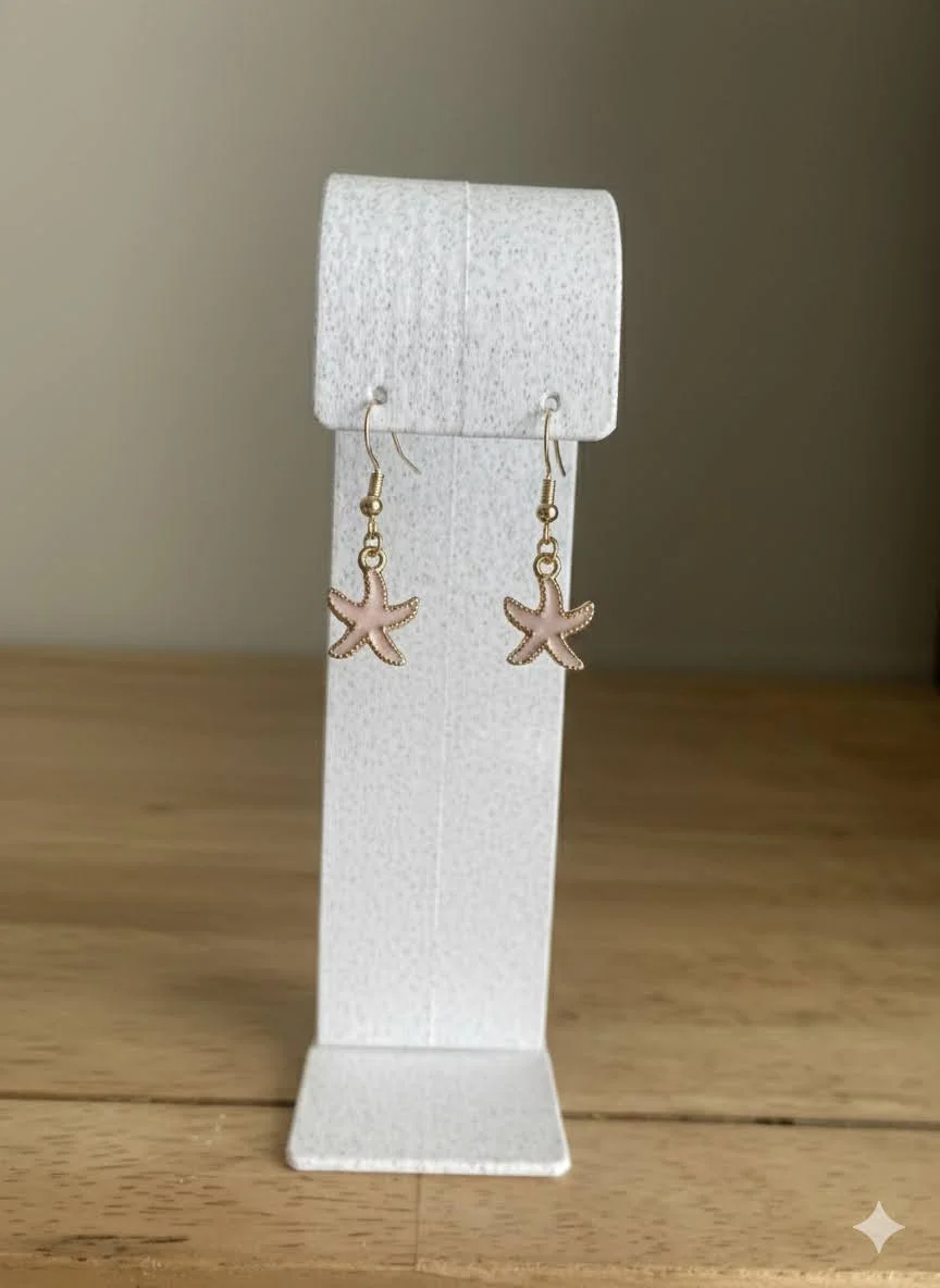 Light Pink Starfish Drop Earring