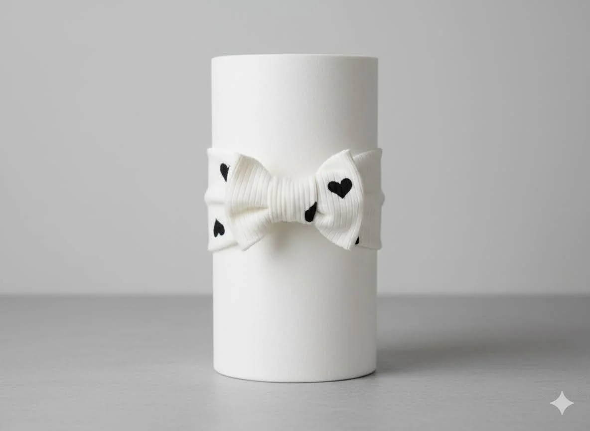 Handsewn Heart Baby Headband