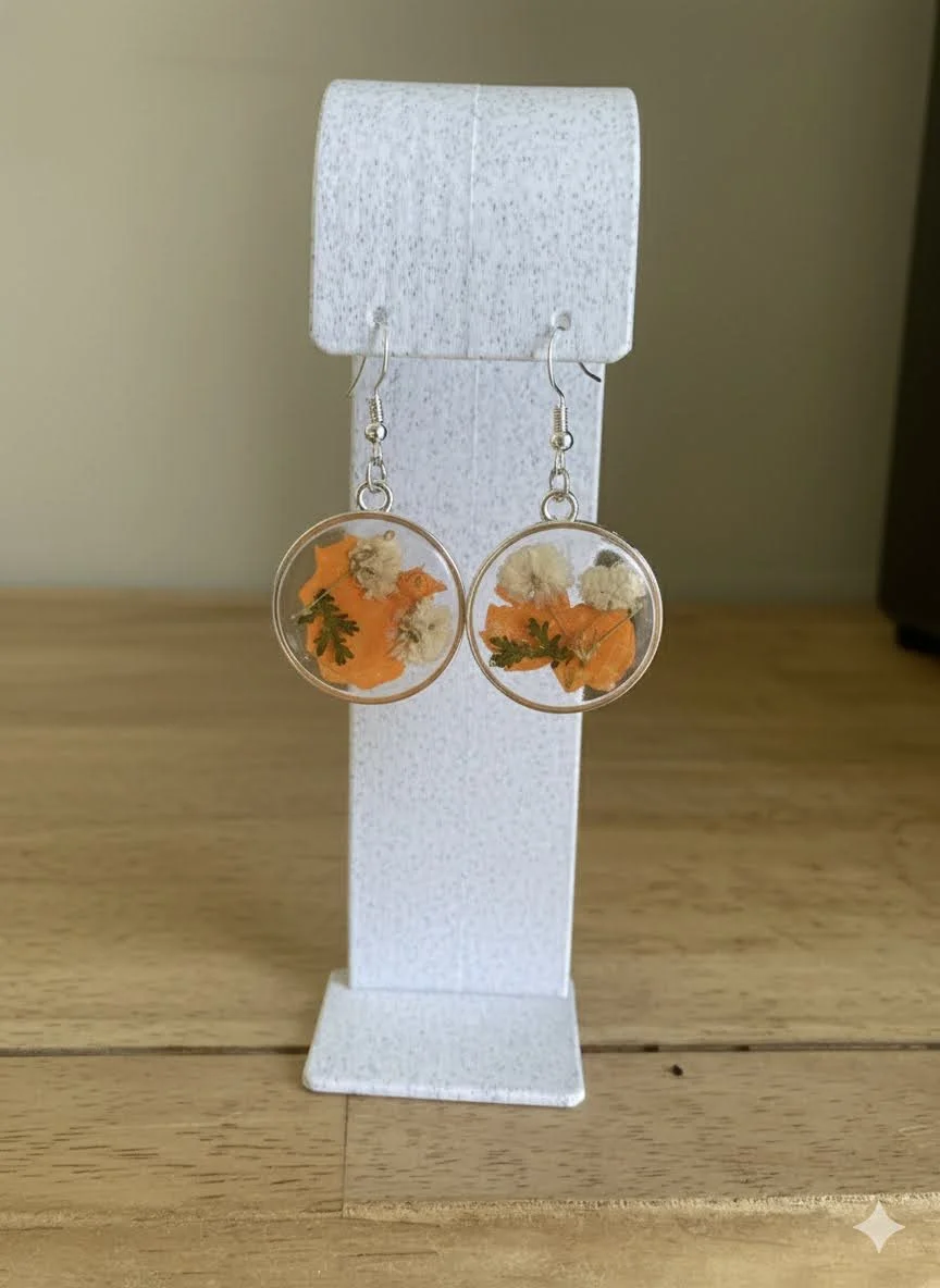 Orange & White Floral Circle Drop - Jan 2026