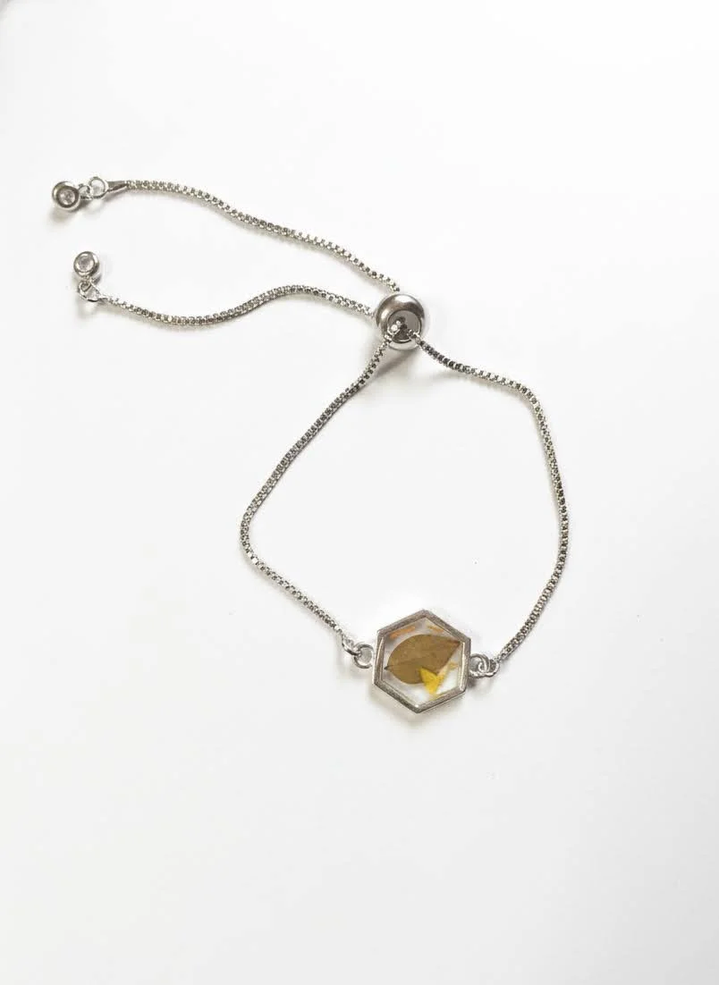 Leaf Floral Slider Chain Bracelet