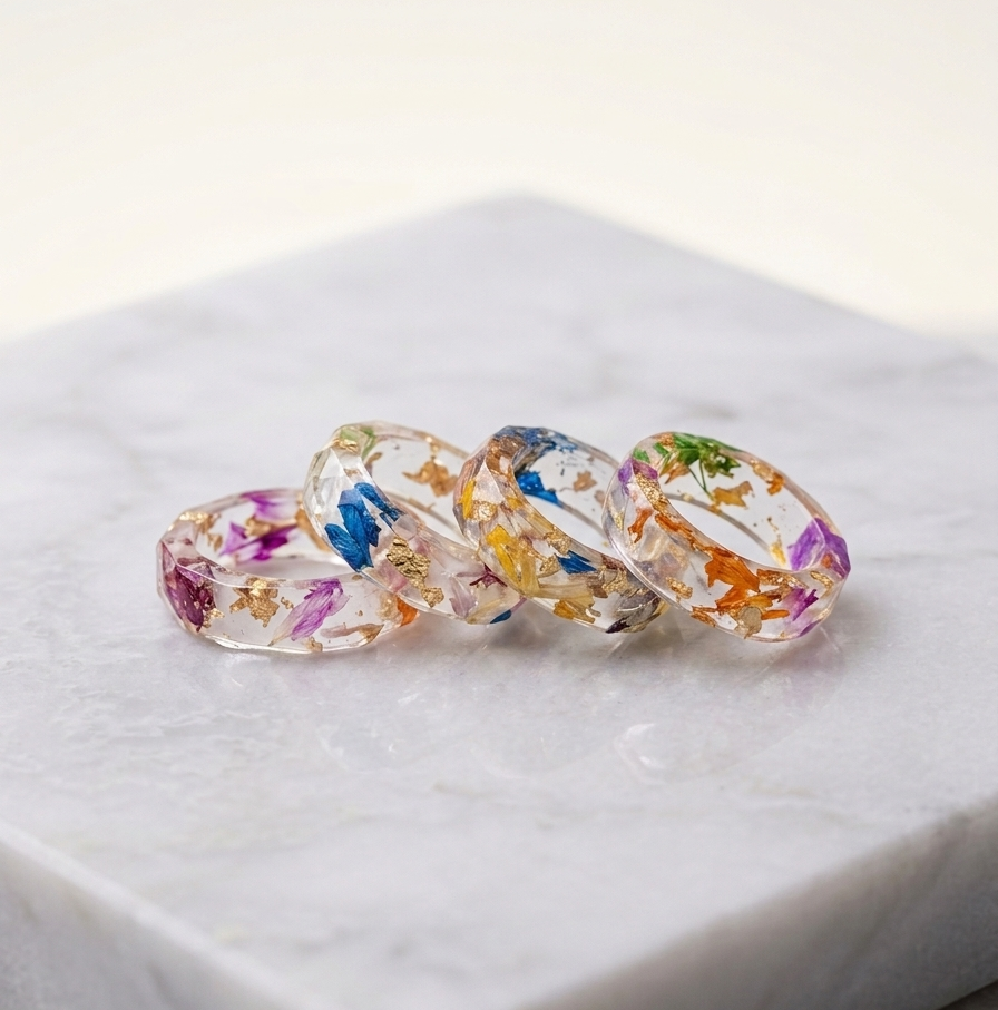 Pressed Flower Resin Ring