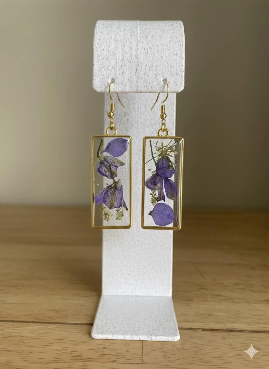 Purple Floral Long Rectangle Drop - Dec 2025