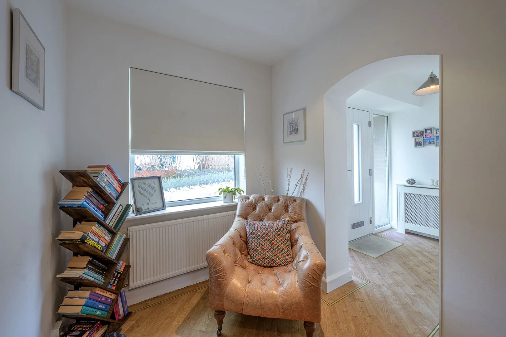 hallway with reading area 