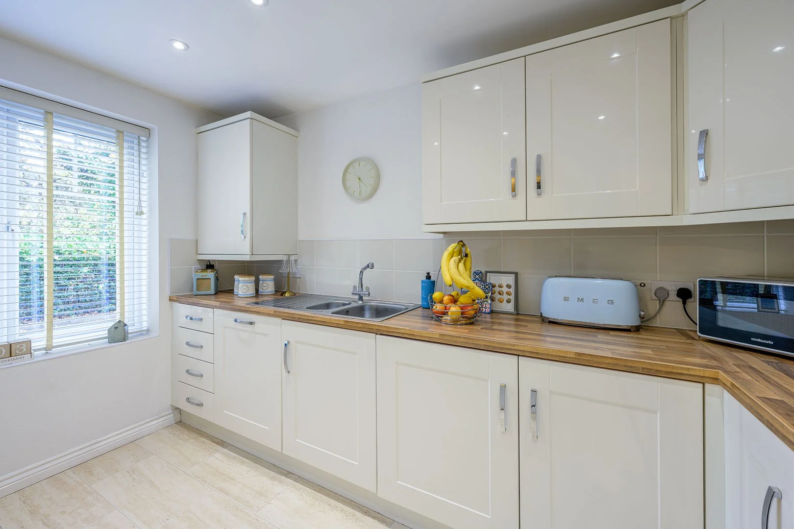 modern kitchen with light units